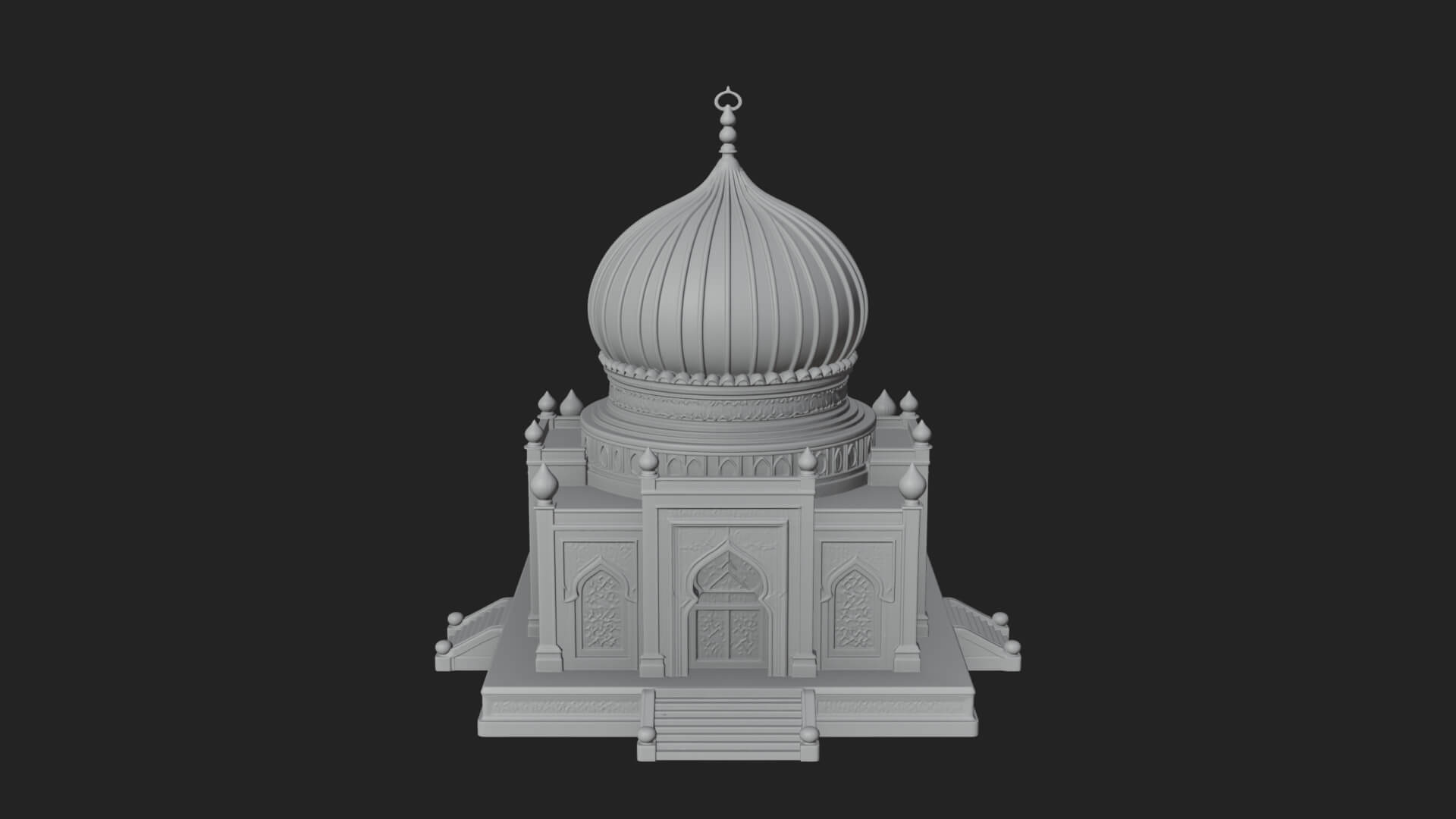 Domed Mosque Temple Design 7 3D Print Model 3D Model