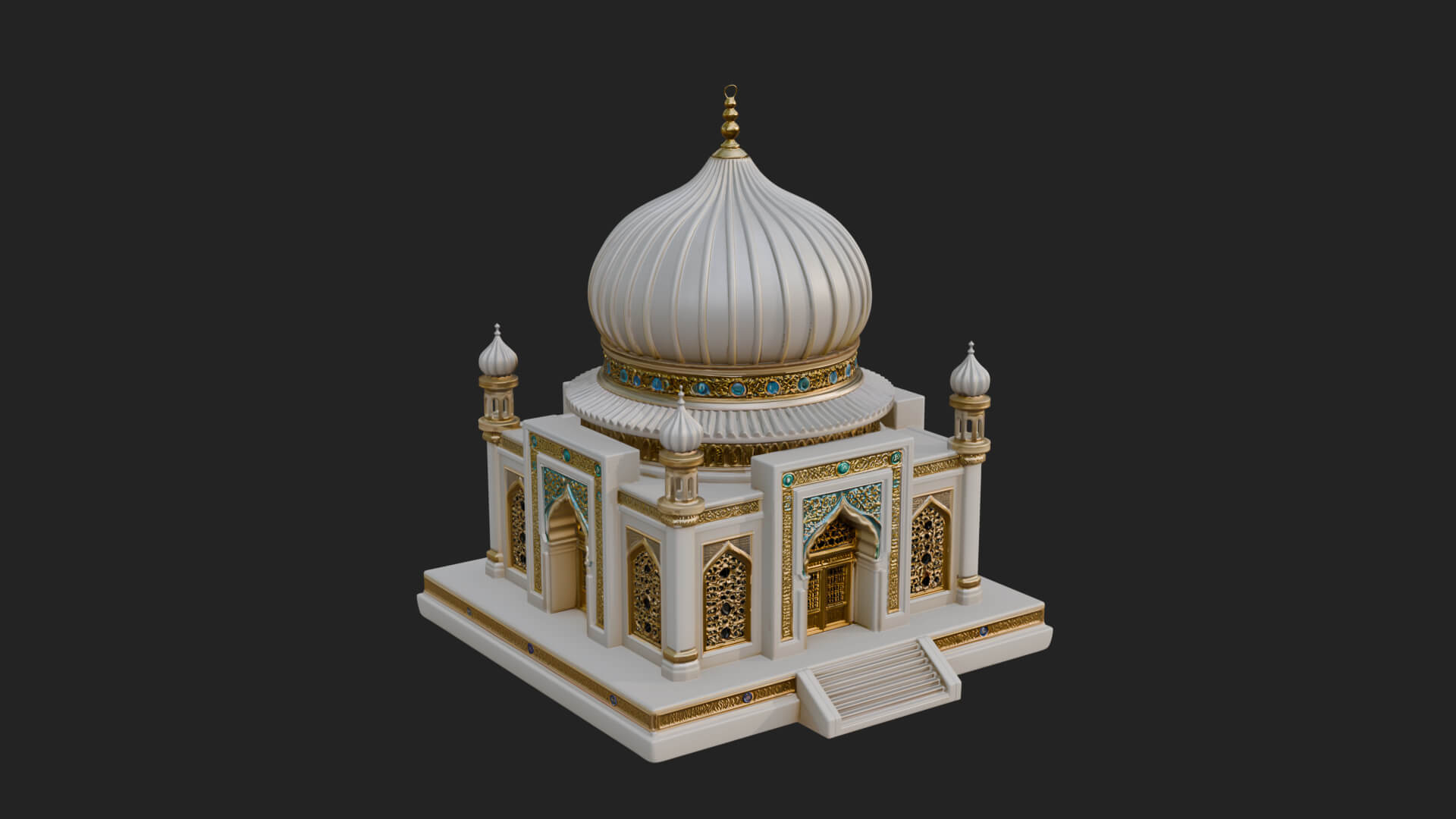 Domed Mosque Temple Design 8 3D Print Model 3D Model