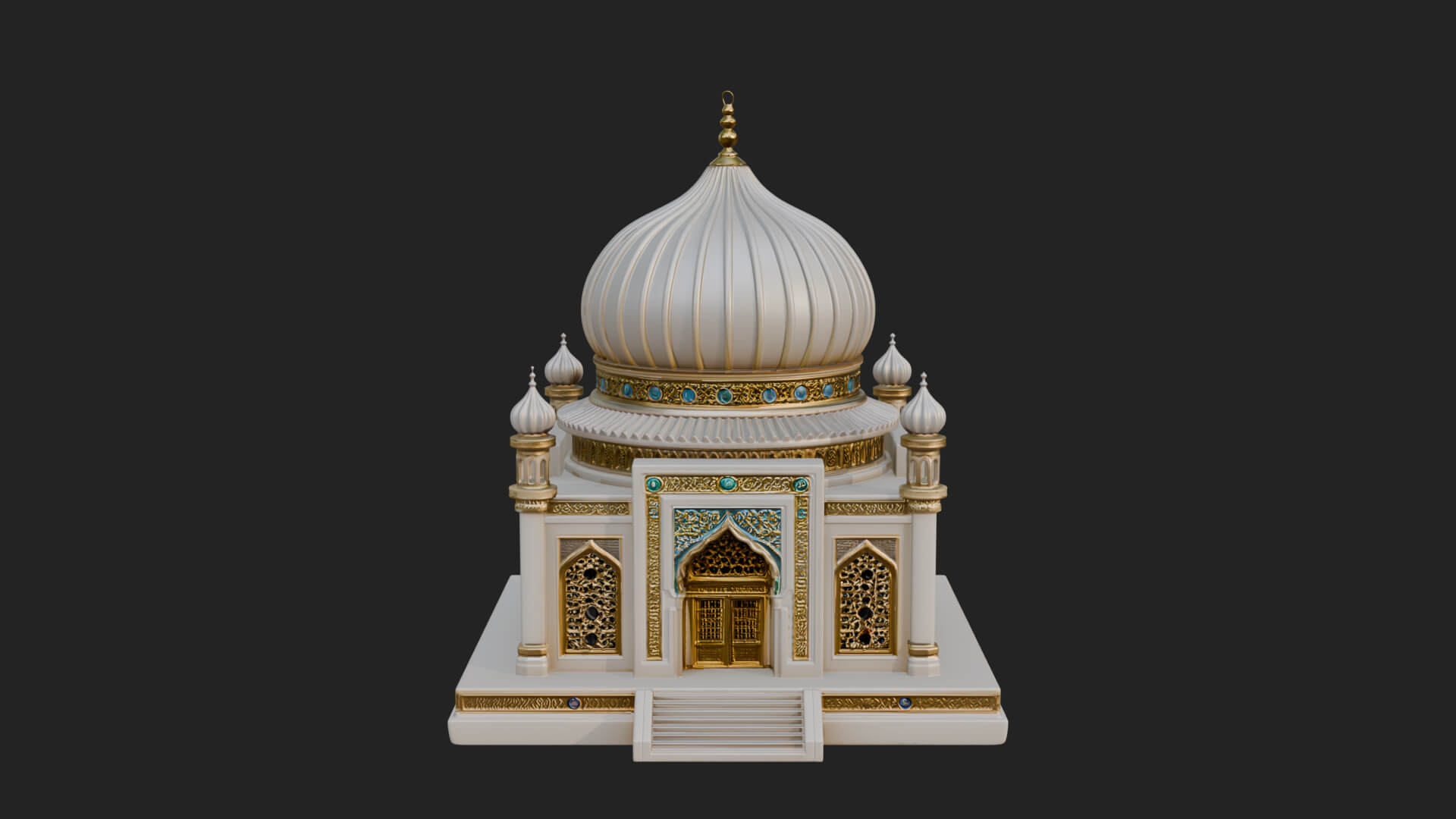 Domed Mosque Temple Design 8 3D Print Model 3D Model