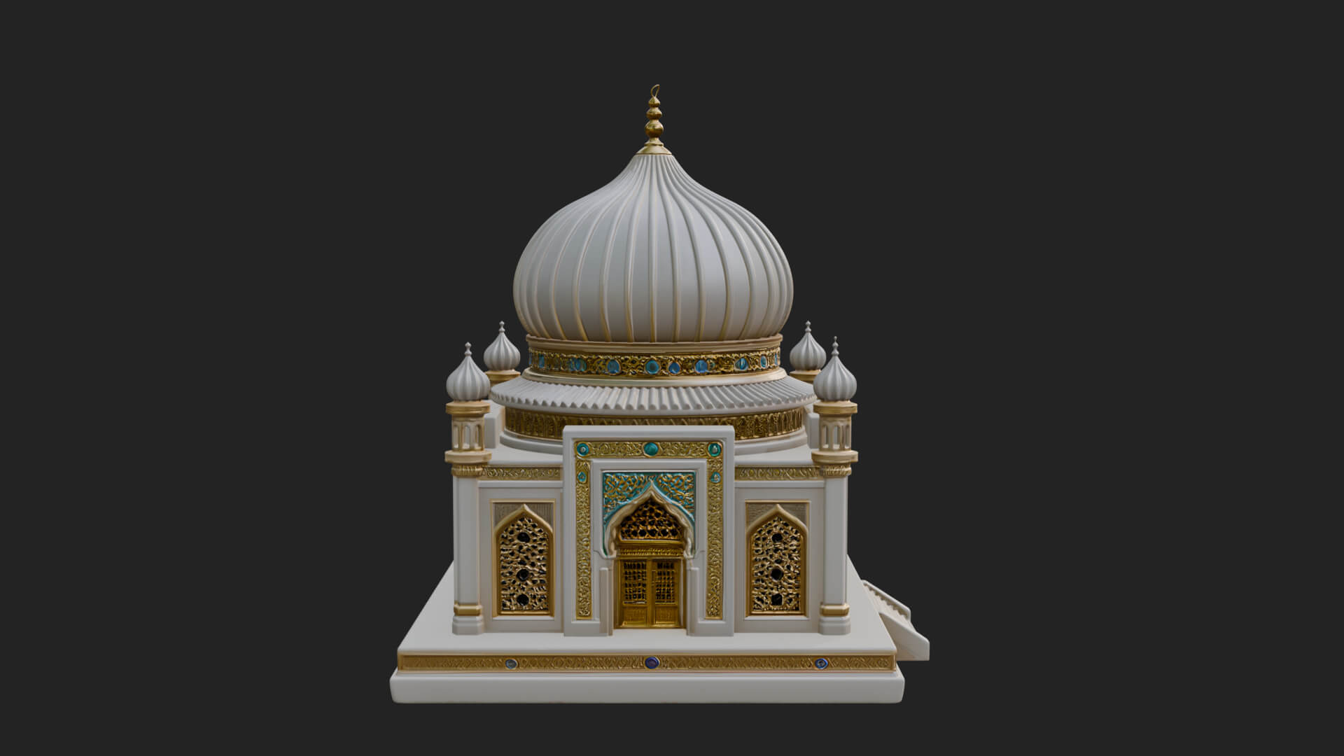 Domed Mosque Temple Design 8 3D Print Model 3D Model