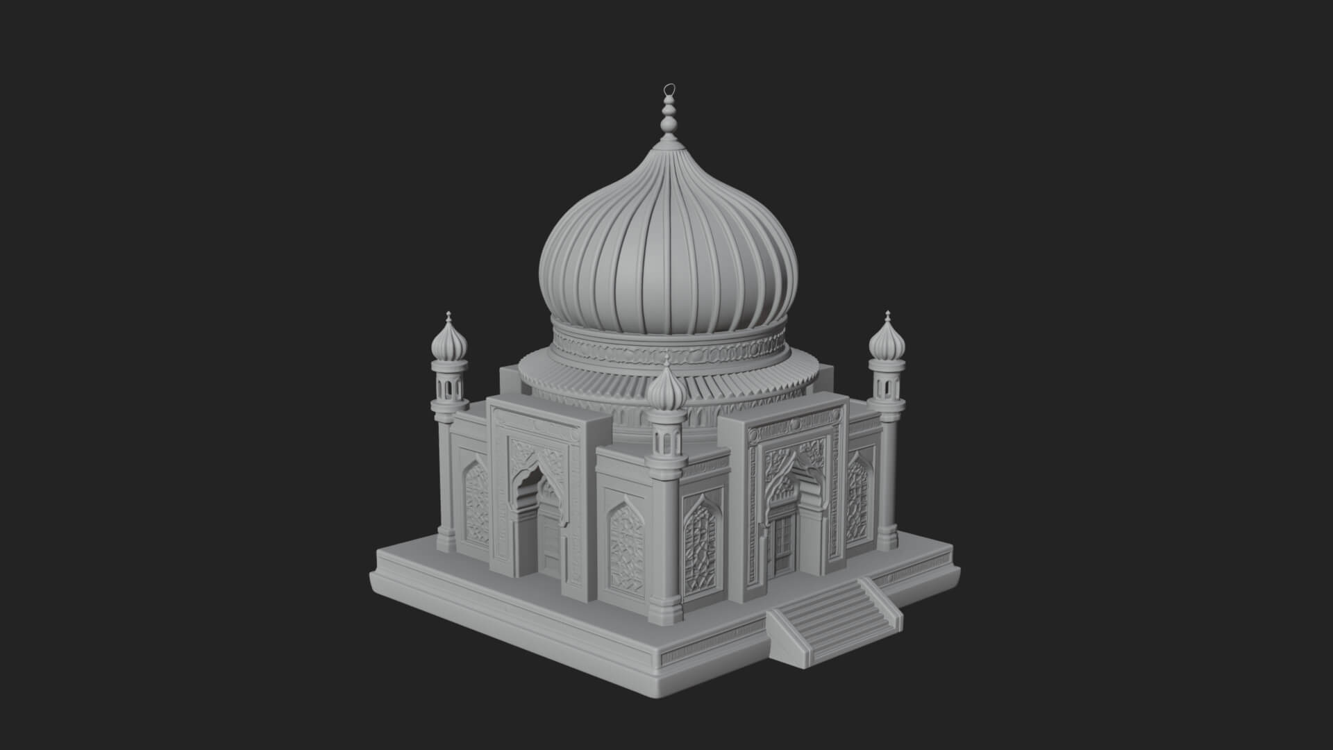 Domed Mosque Temple Design 8 3D Print Model 3D Model