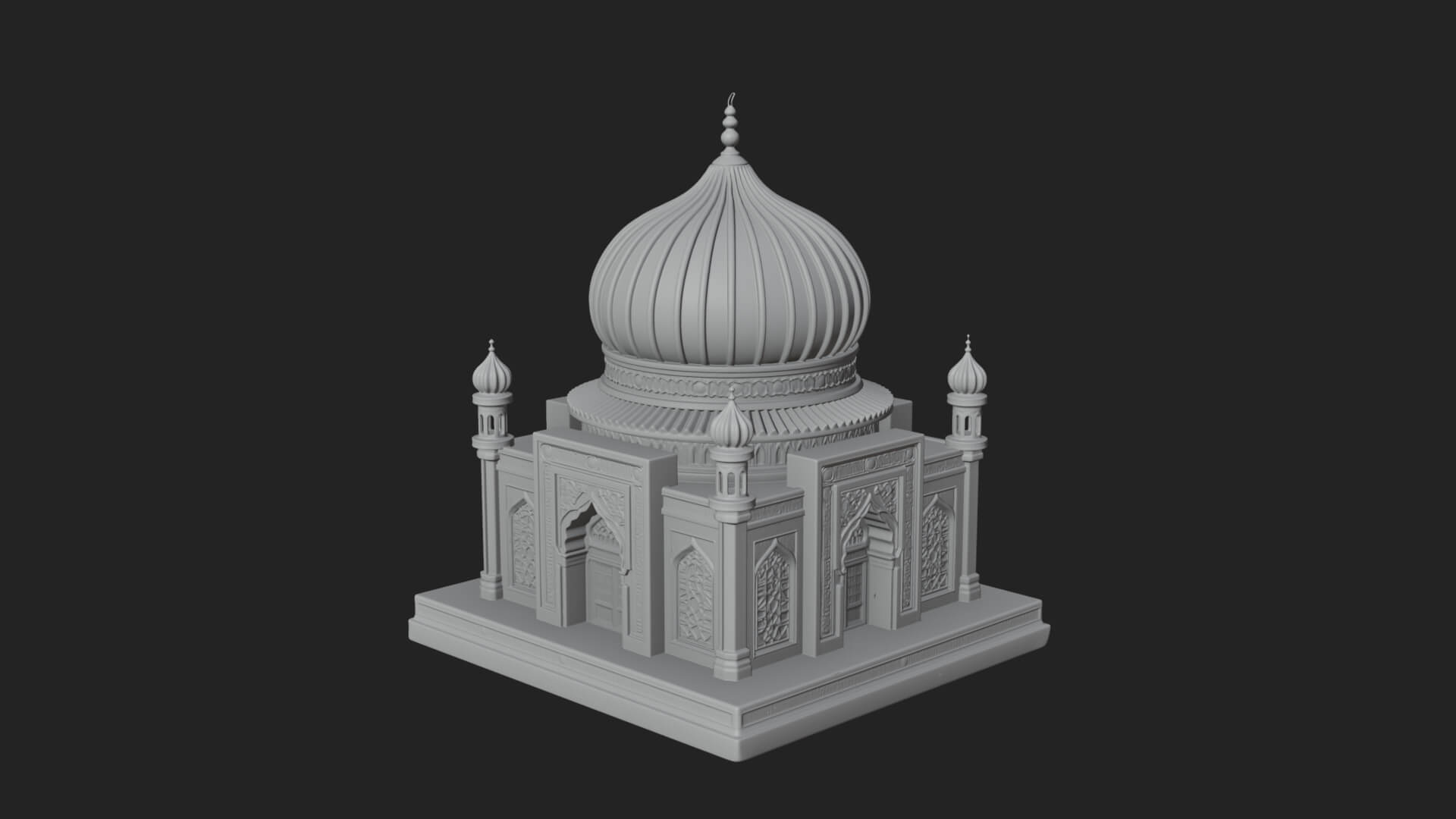 Domed Mosque Temple Design 8 3D Print Model 3D Model