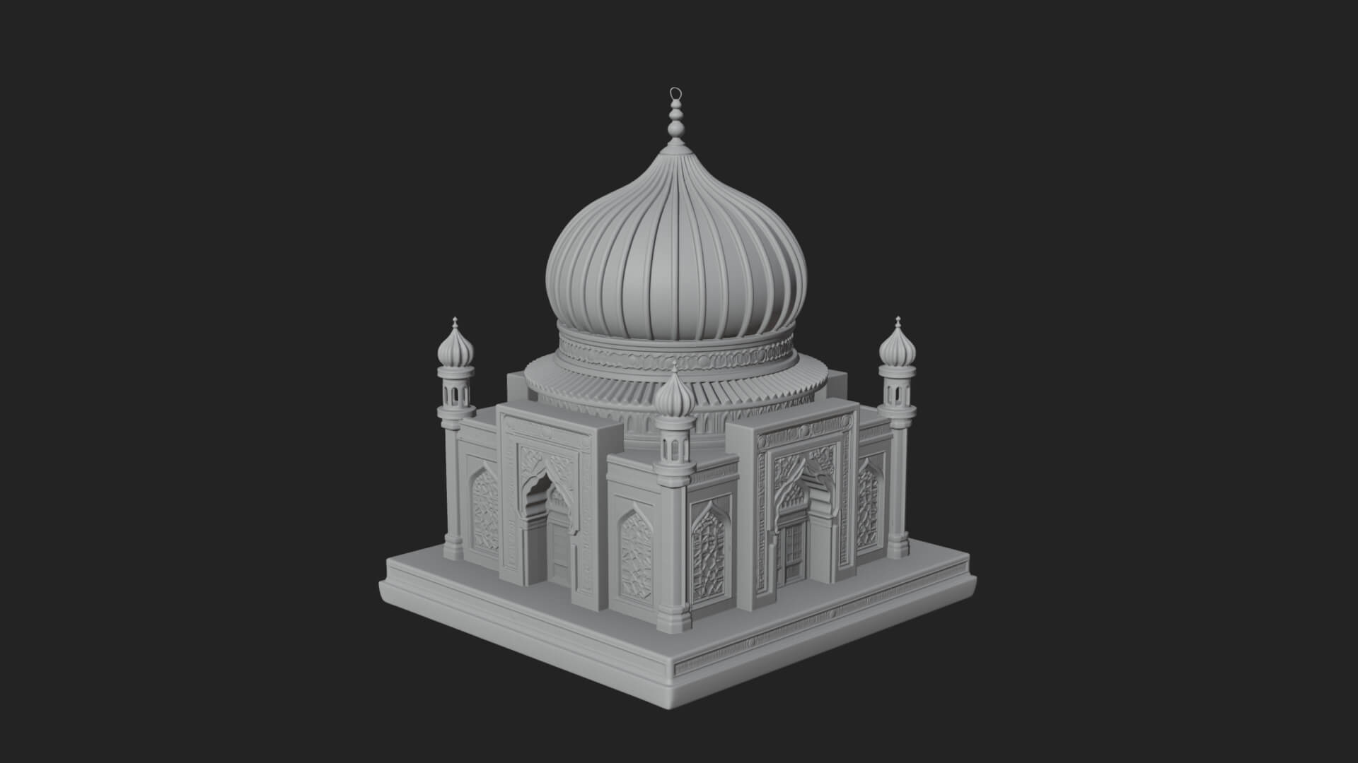 Domed Mosque Temple Design 8 3D Print Model 3D Model