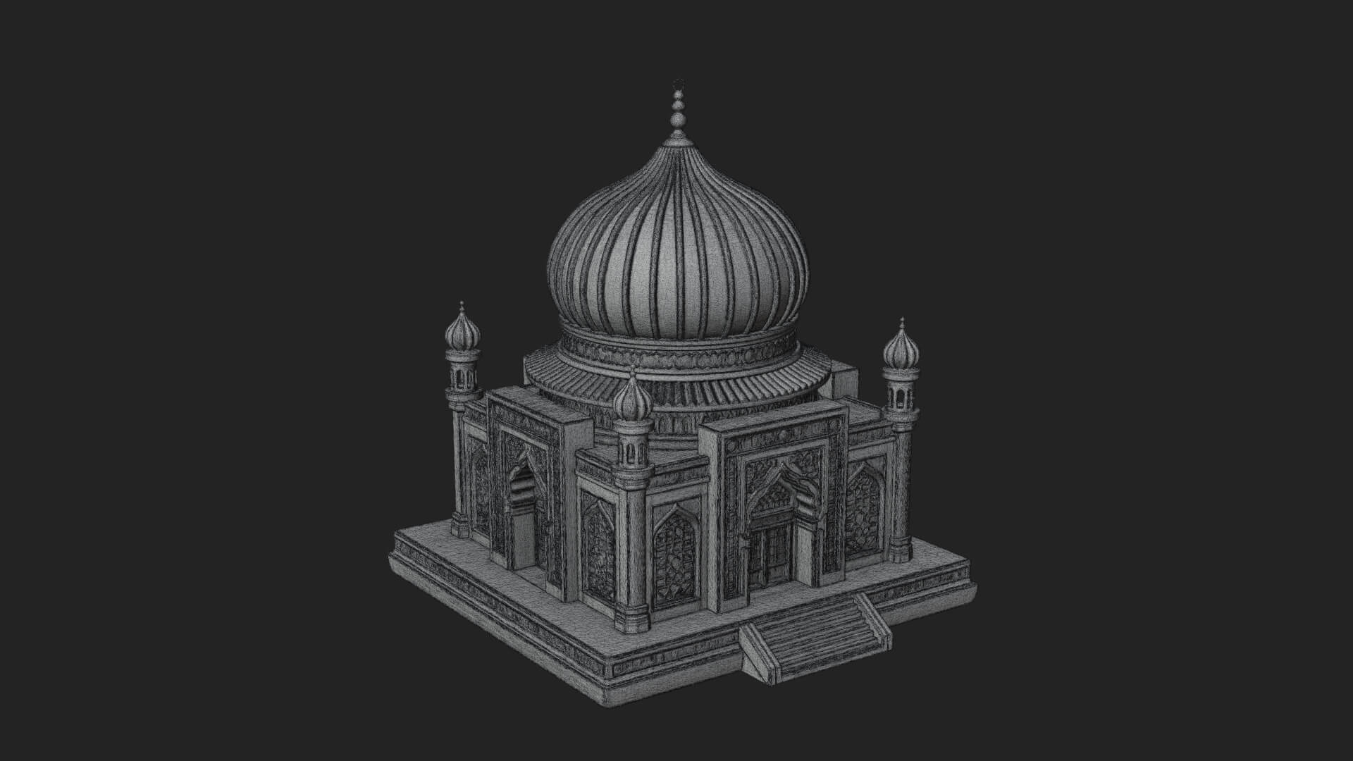 Domed Mosque Temple Design 8 3D Print Model 3D Model