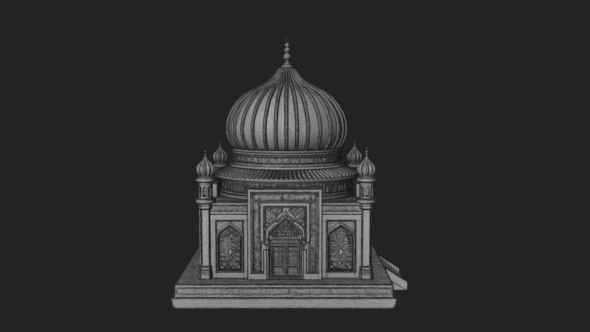 Domed Mosque Temple Design 8 3D Print Model 3D Model