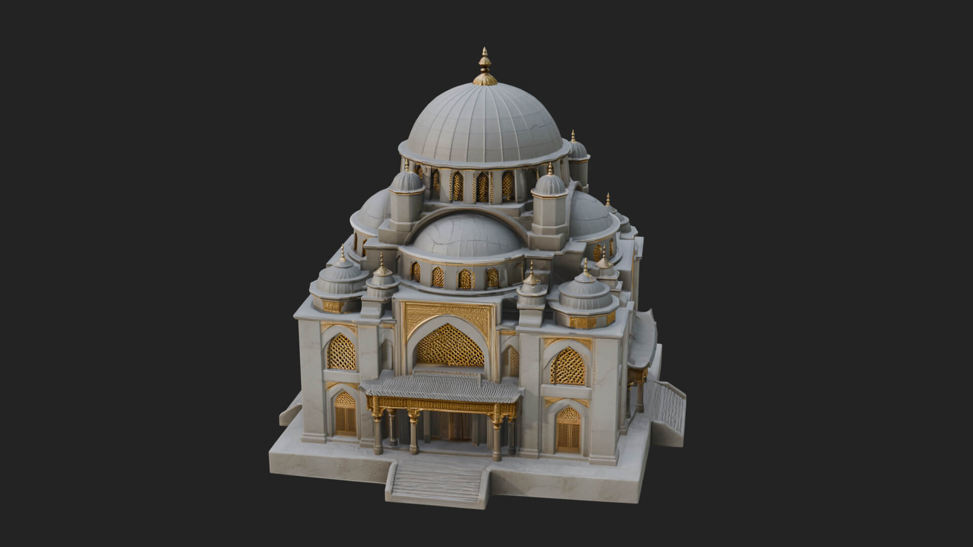 Domed Mosque Temple Design 9 3D Print Model 3D Model