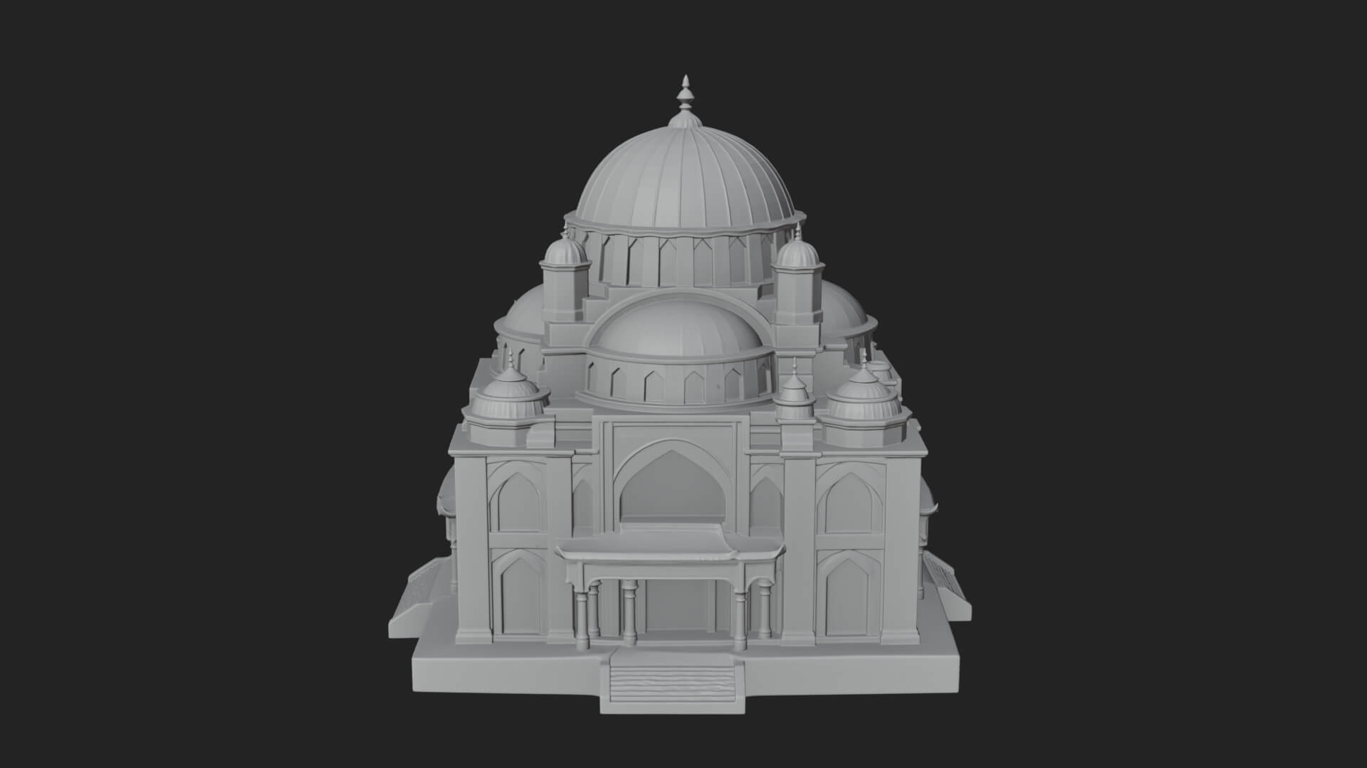 Domed Mosque Temple Design 9 3D Print Model 3D Model