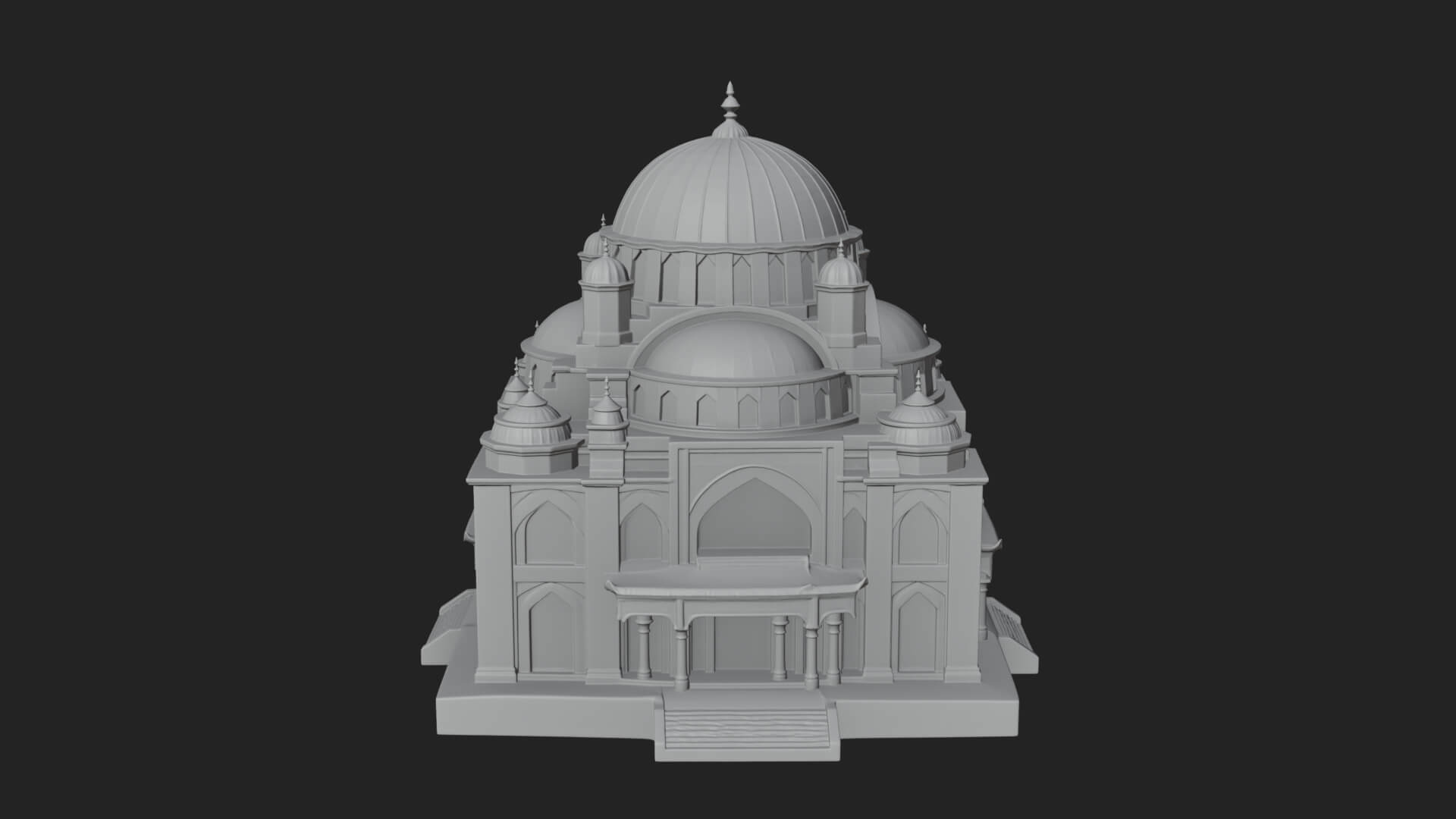 Domed Mosque Temple Design 9 3D Print Model 3D Model