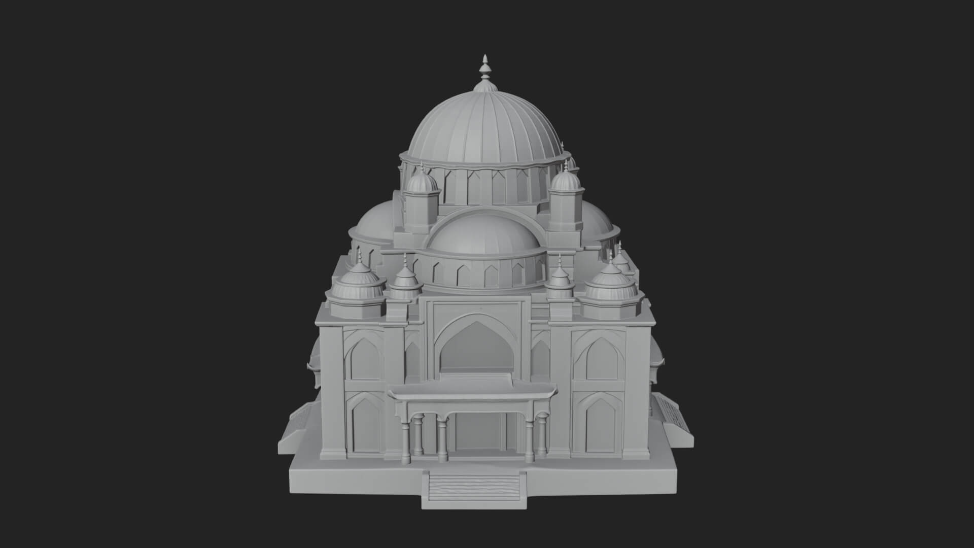 Domed Mosque Temple Design 9 3D Print Model 3D Model