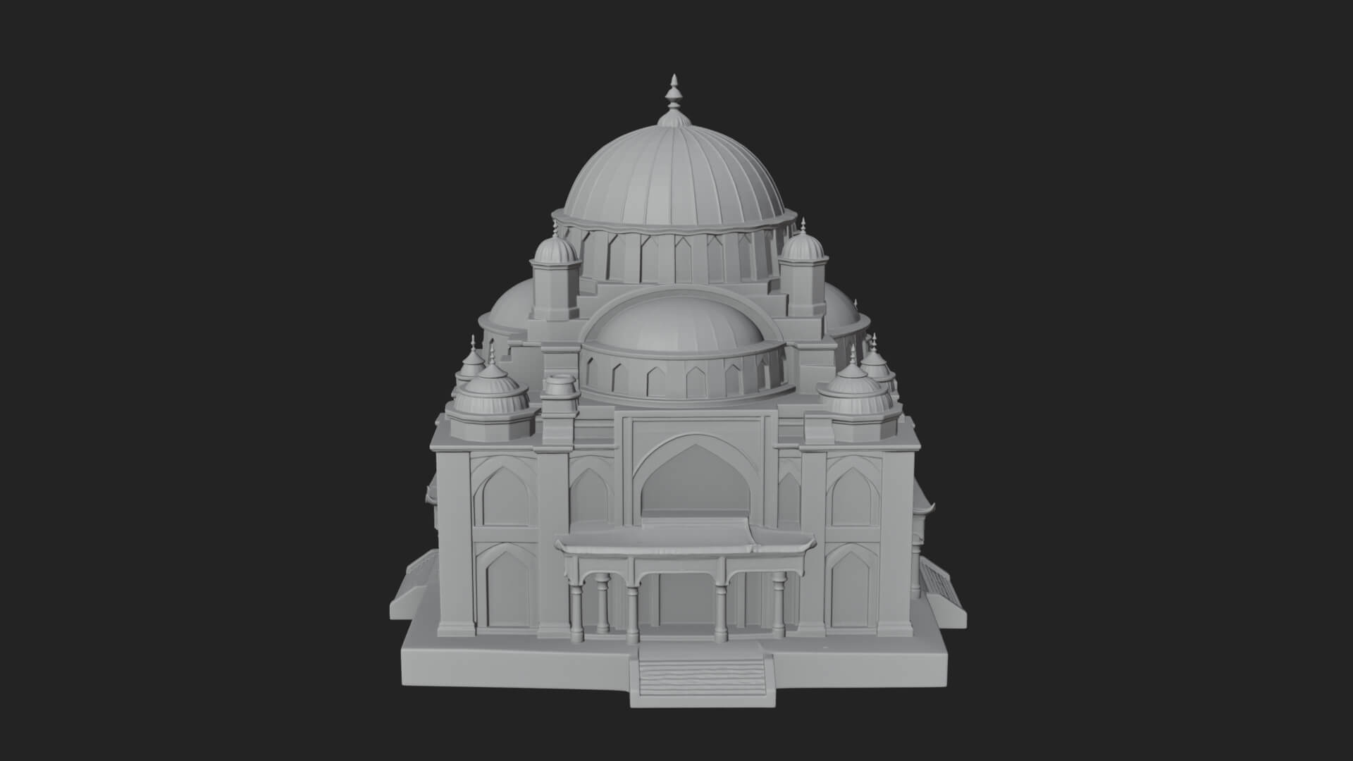 Domed Mosque Temple Design 9 3D Print Model 3D Model