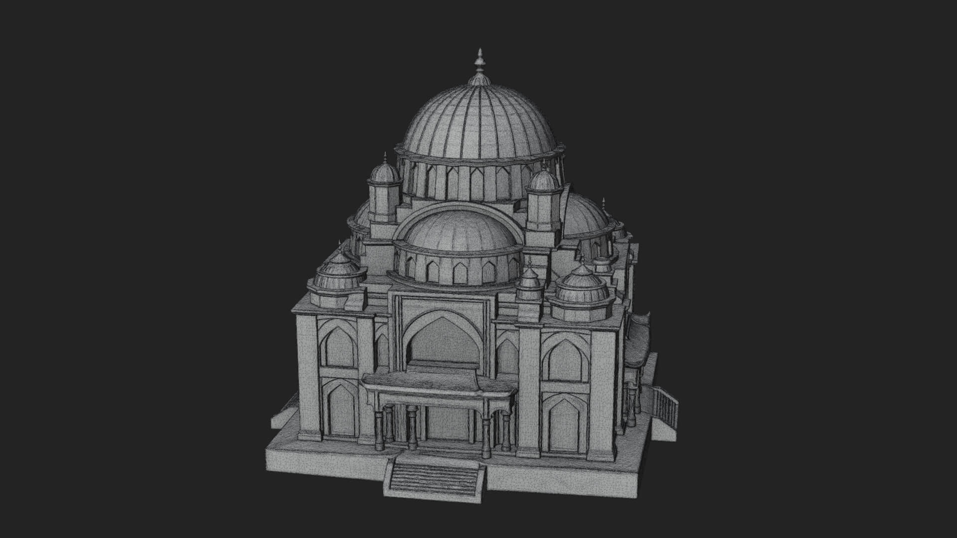 Domed Mosque Temple Design 9 3D Print Model 3D Model