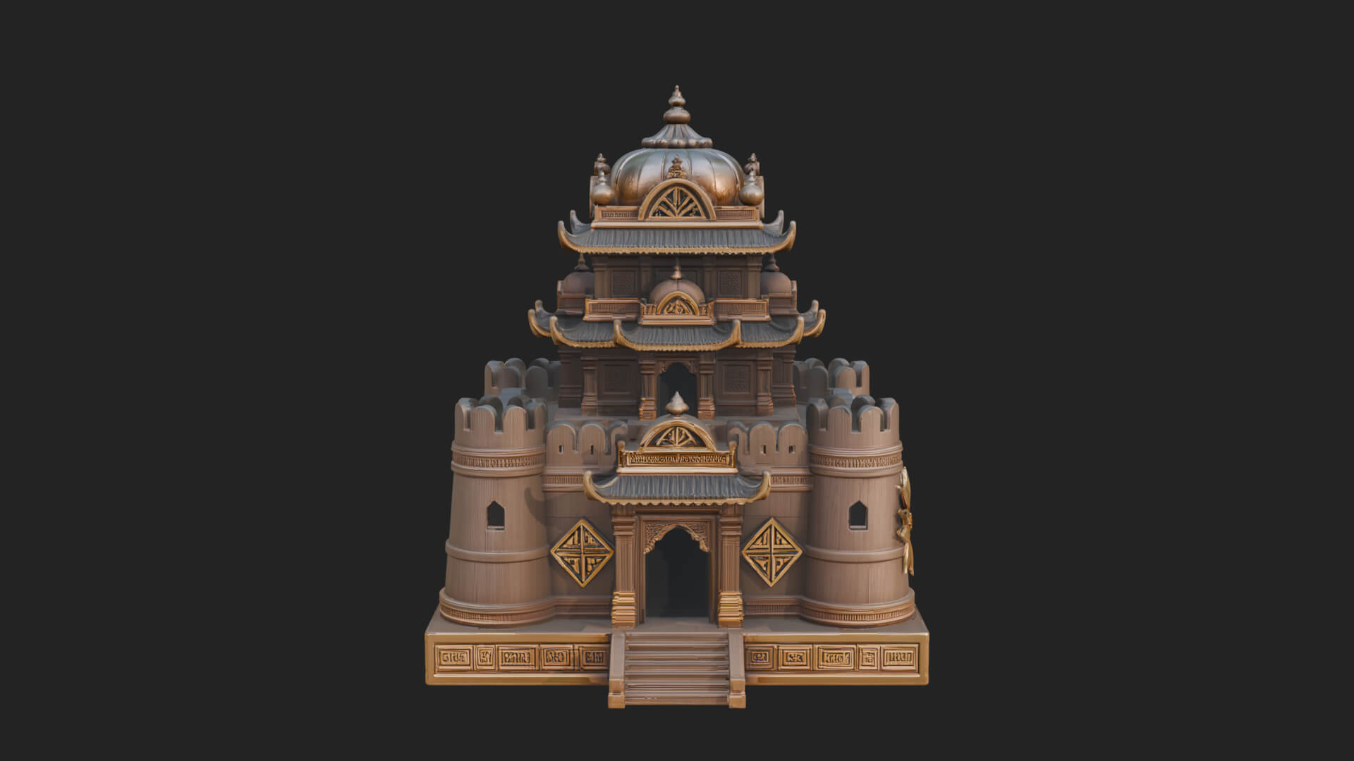 Domed Pagoda Tower Design 1 3D Print Model 3D Model