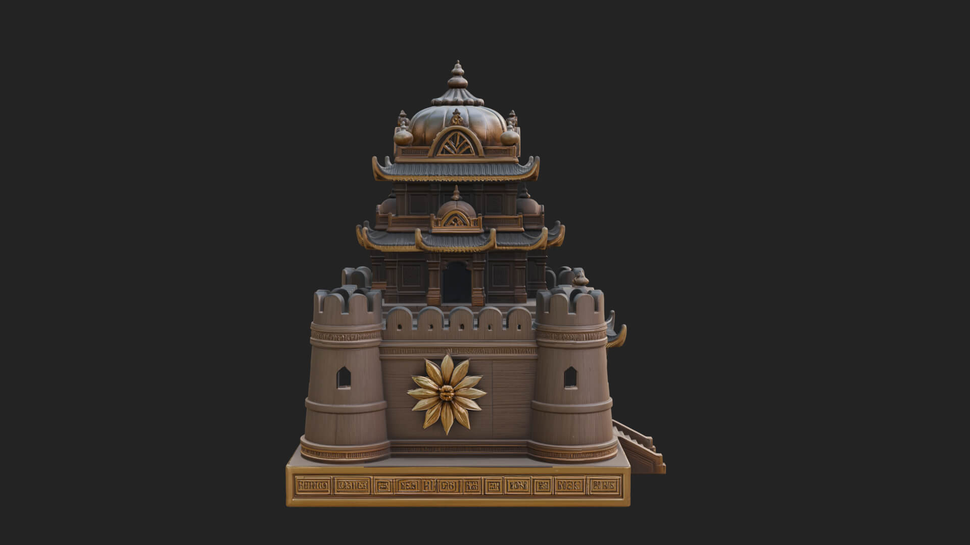 Domed Pagoda Tower Design 1 3D Print Model 3D Model