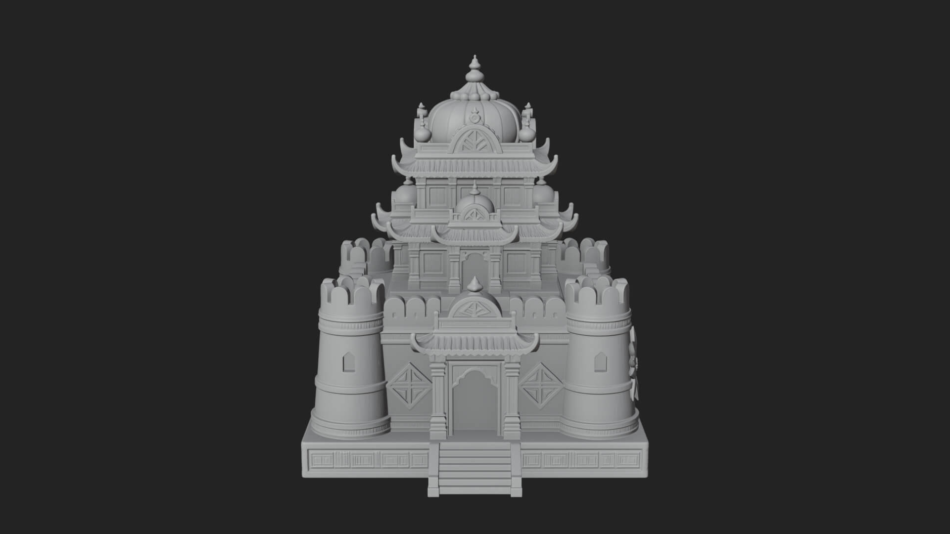 Domed Pagoda Tower Design 1 3D Print Model 3D Model