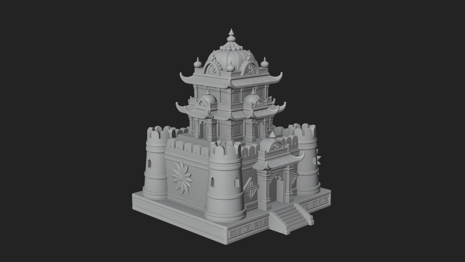Domed Pagoda Tower Design 1 3D Print Model 3D Model