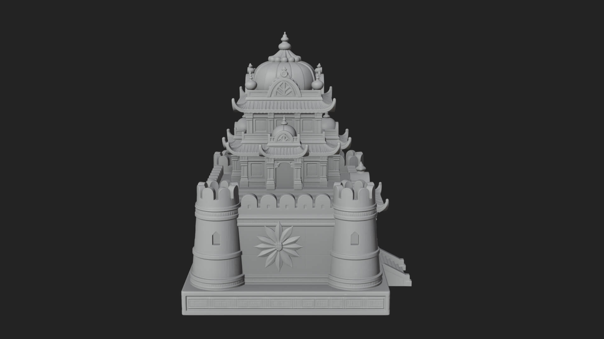 Domed Pagoda Tower Design 1 3D Print Model 3D Model