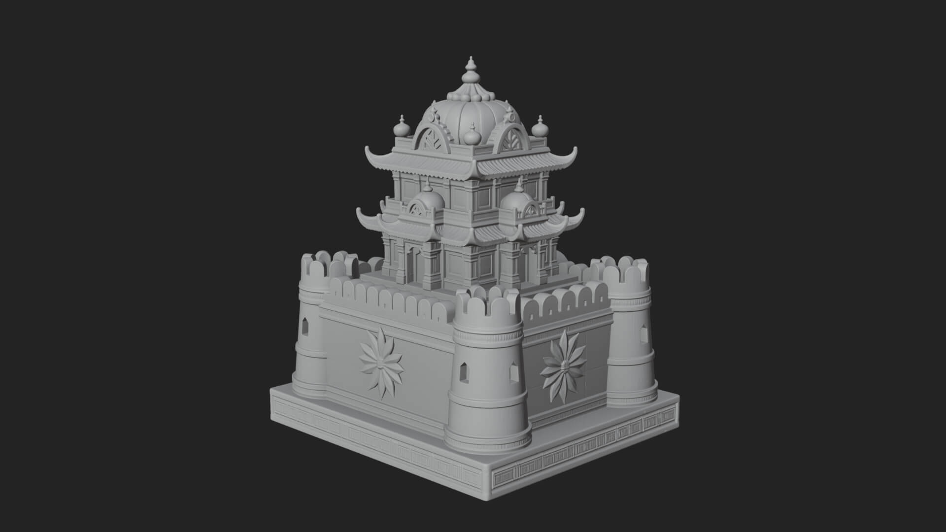 Domed Pagoda Tower Design 1 3D Print Model 3D Model