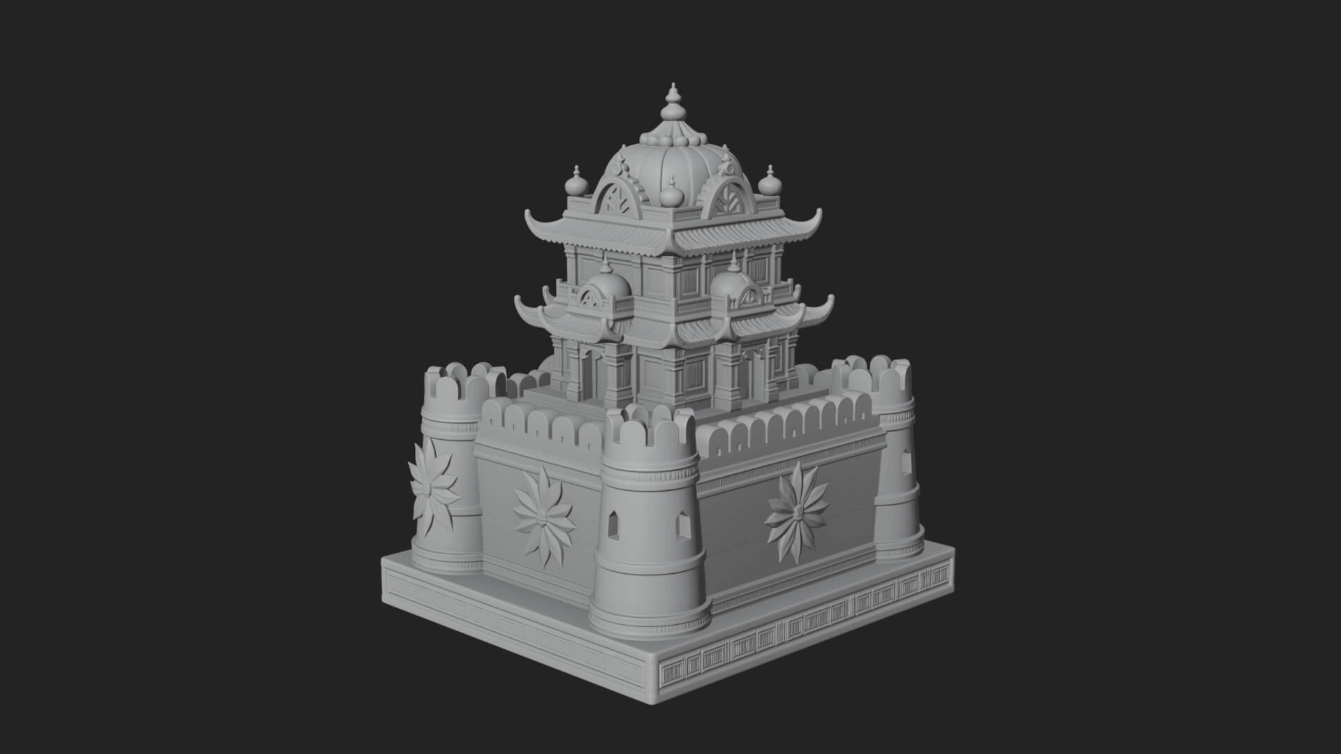 Domed Pagoda Tower Design 1 3D Print Model 3D Model