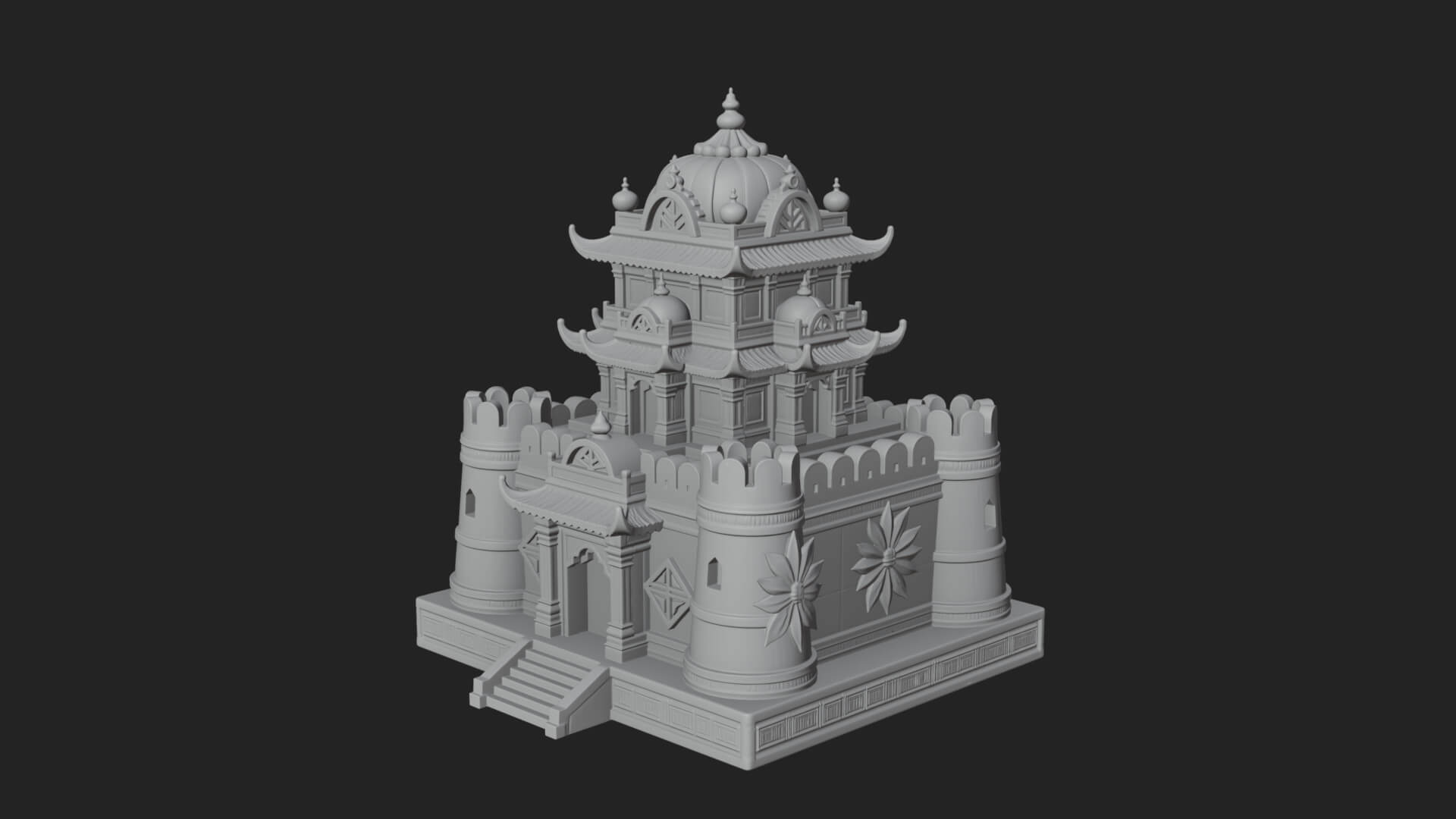 Domed Pagoda Tower Design 1 3D Print Model 3D Model