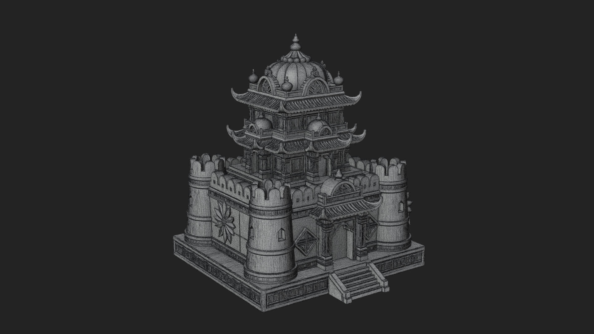 Domed Pagoda Tower Design 1 3D Print Model 3D Model