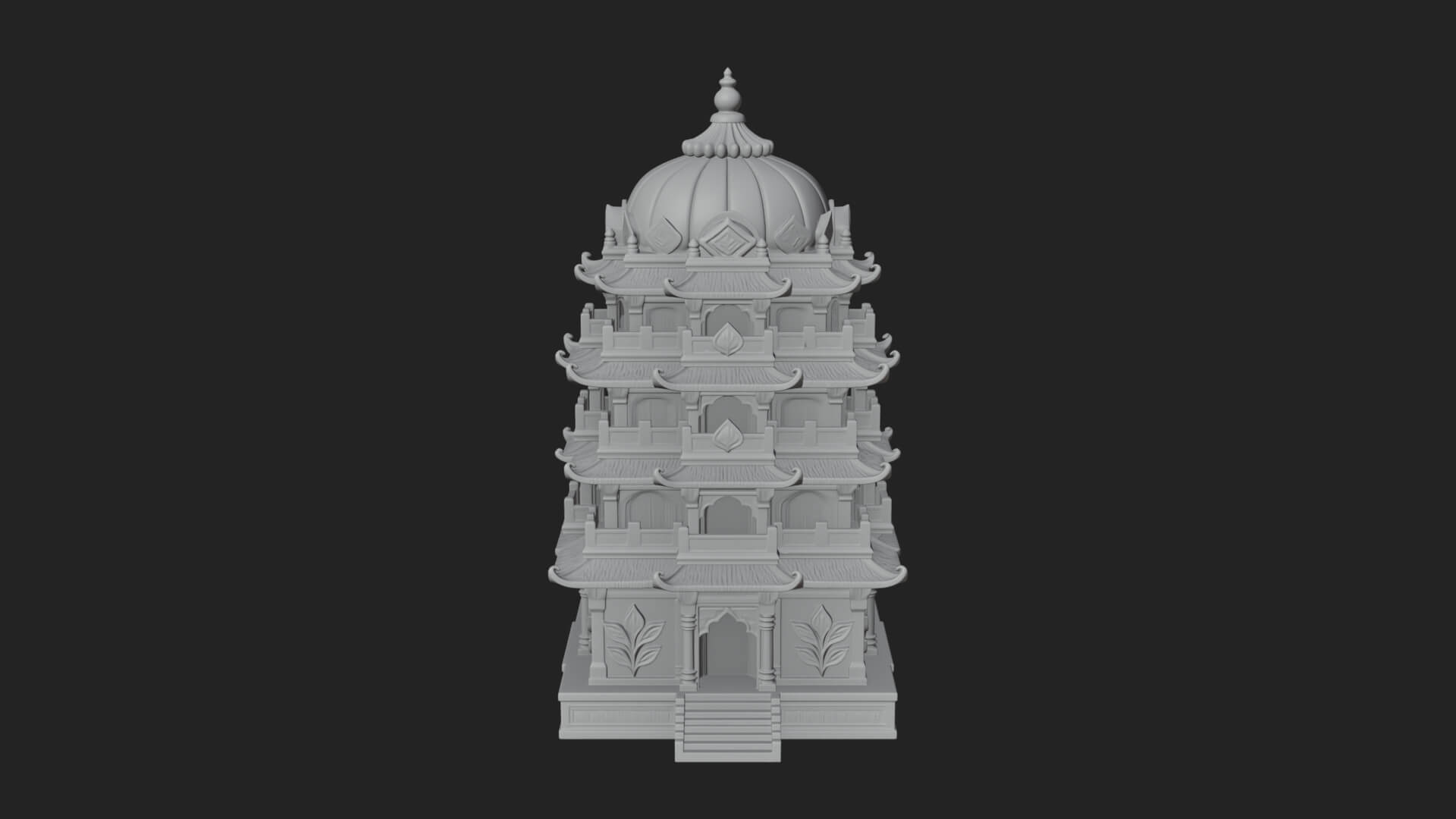 Domed Pagoda Tower Design 2 3D Print Model 3D Model