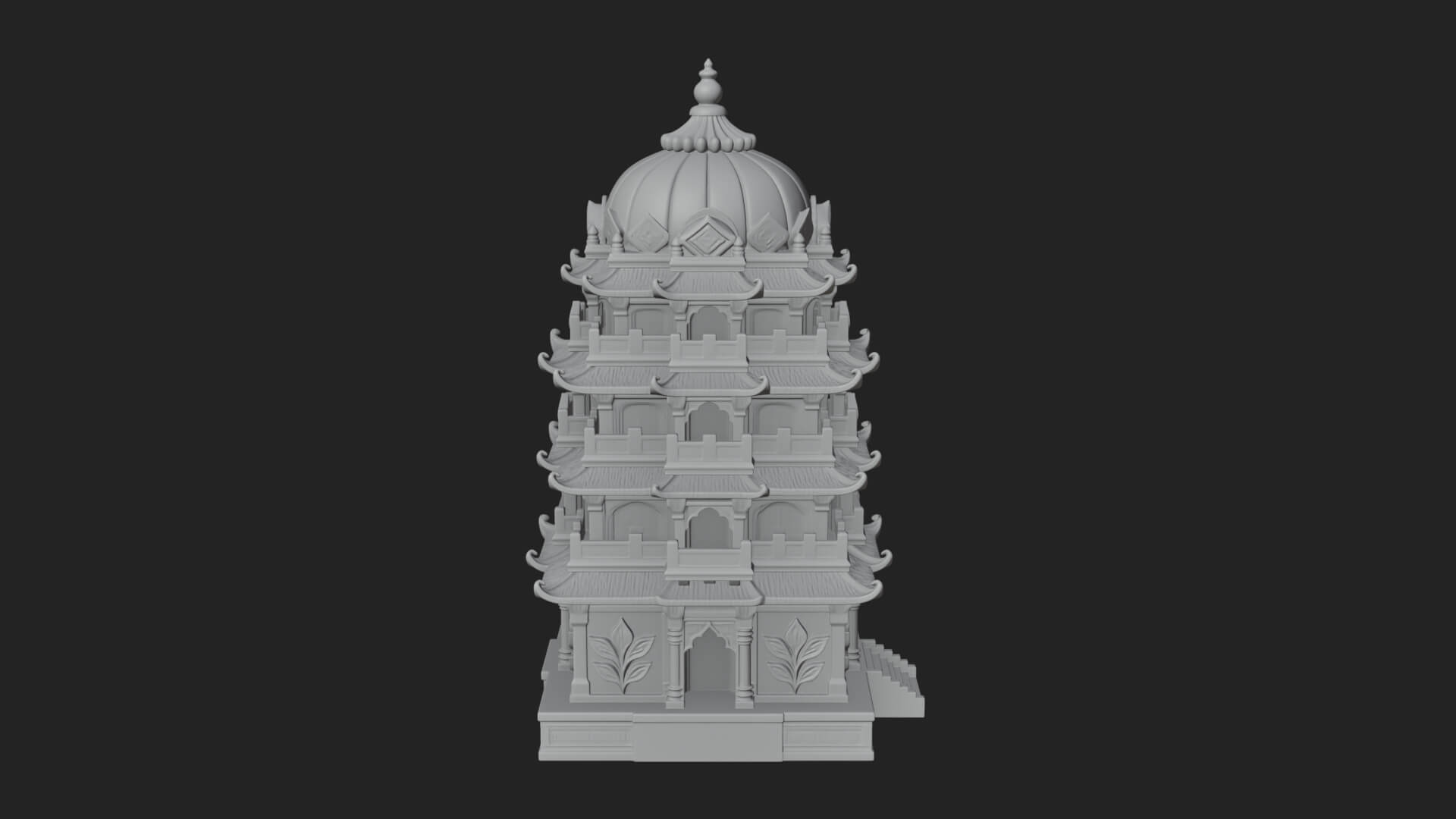 Domed Pagoda Tower Design 2 3D Print Model 3D Model