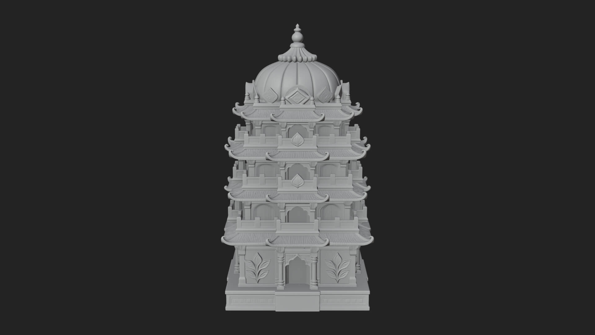 Domed Pagoda Tower Design 2 3D Print Model 3D Model