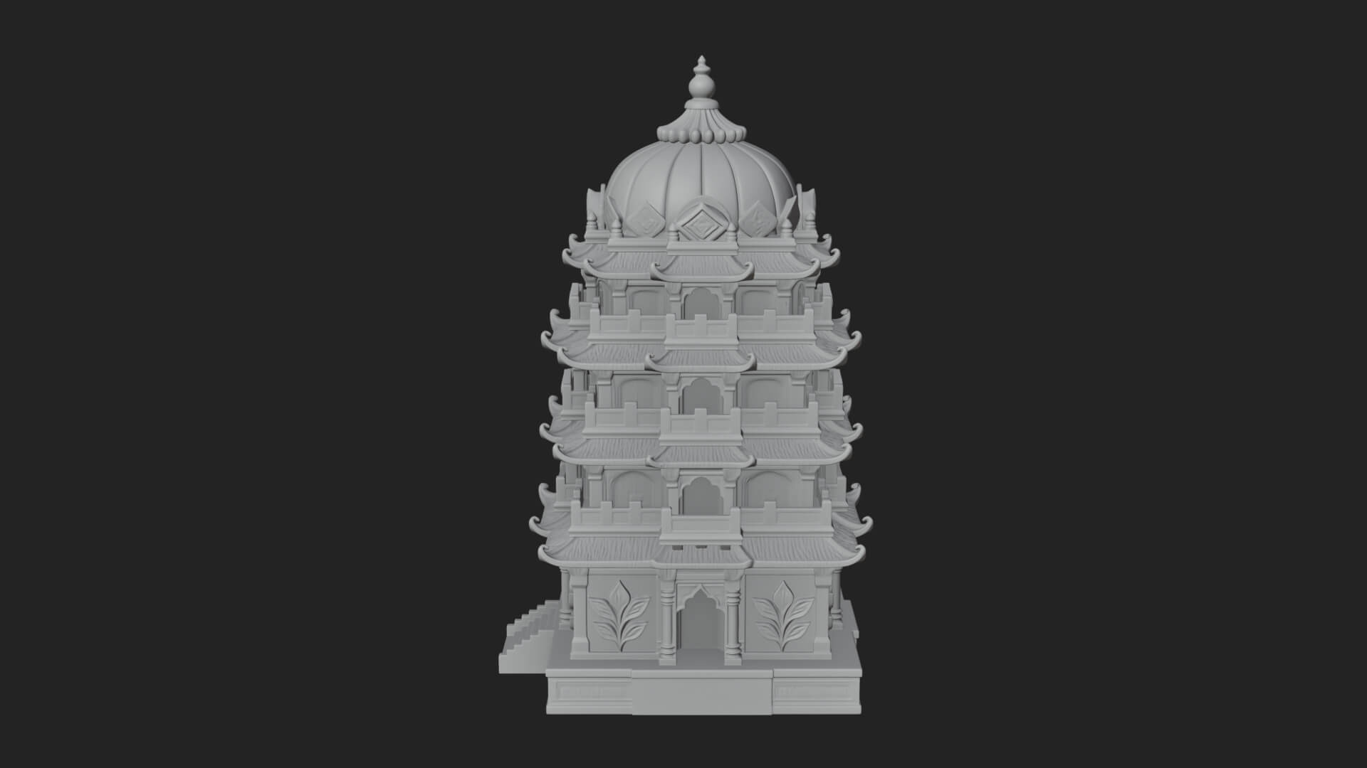 Domed Pagoda Tower Design 2 3D Print Model 3D Model