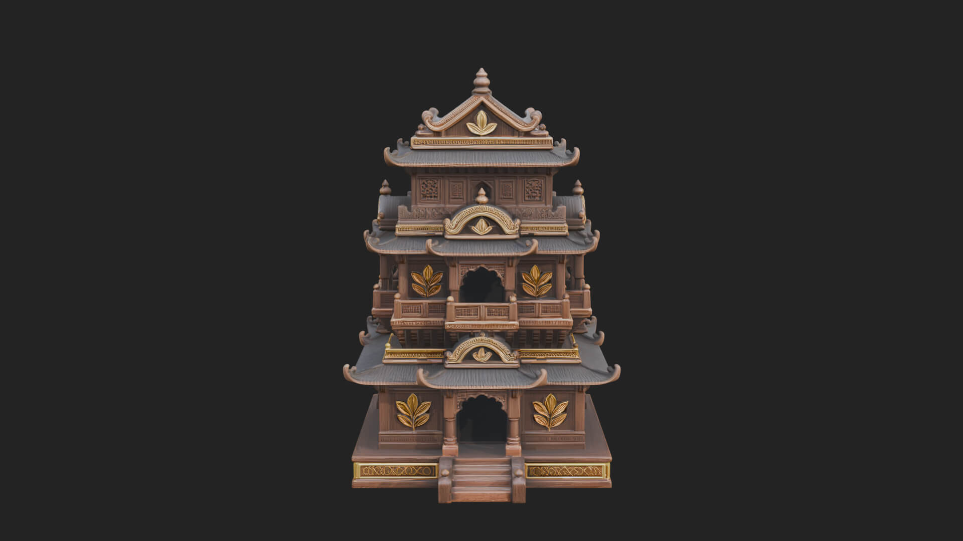 Domed Pagoda Tower Design 3 3D Print Model 3D Model