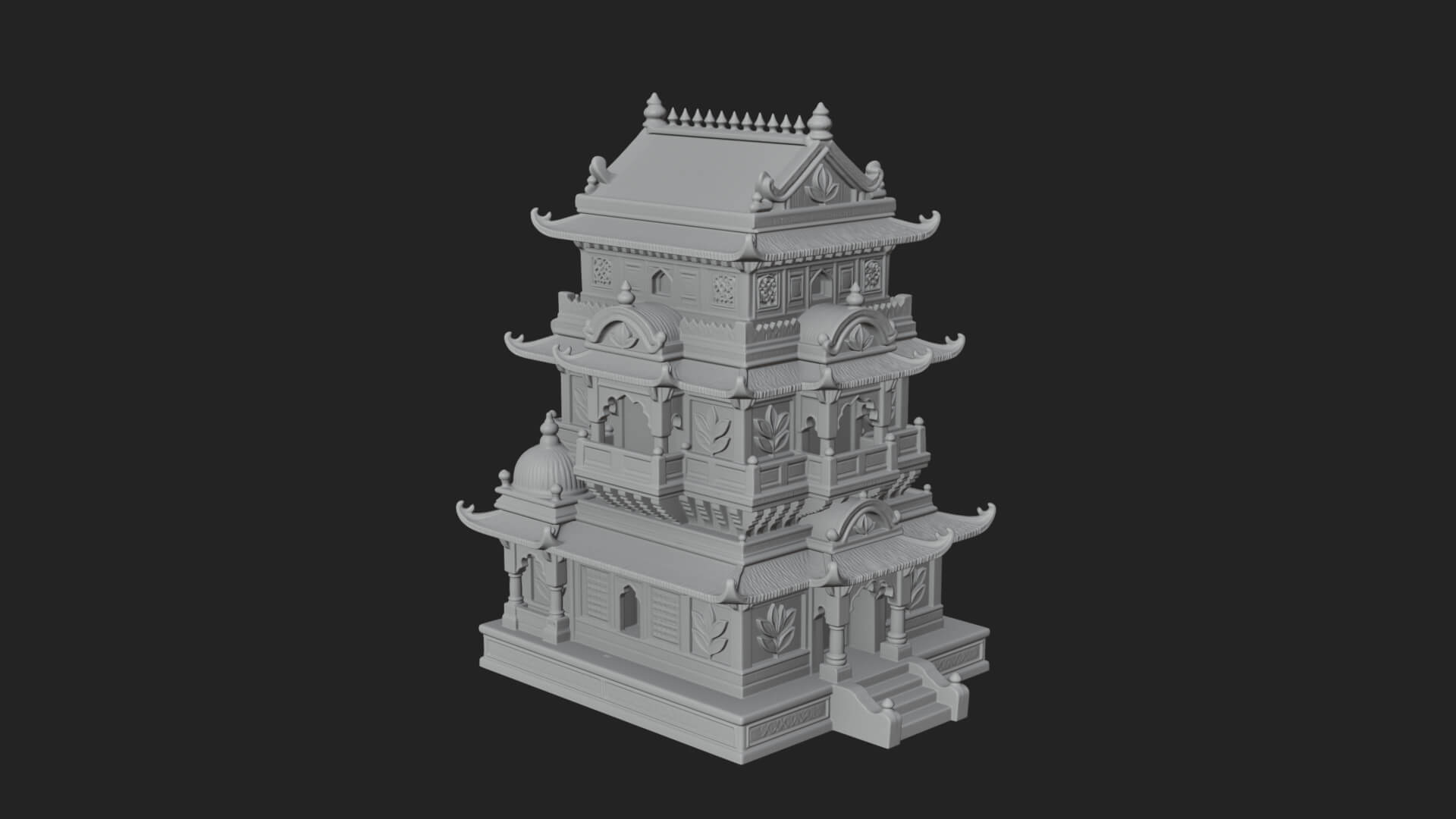 Domed Pagoda Tower Design 3 3D Print Model 3D Model