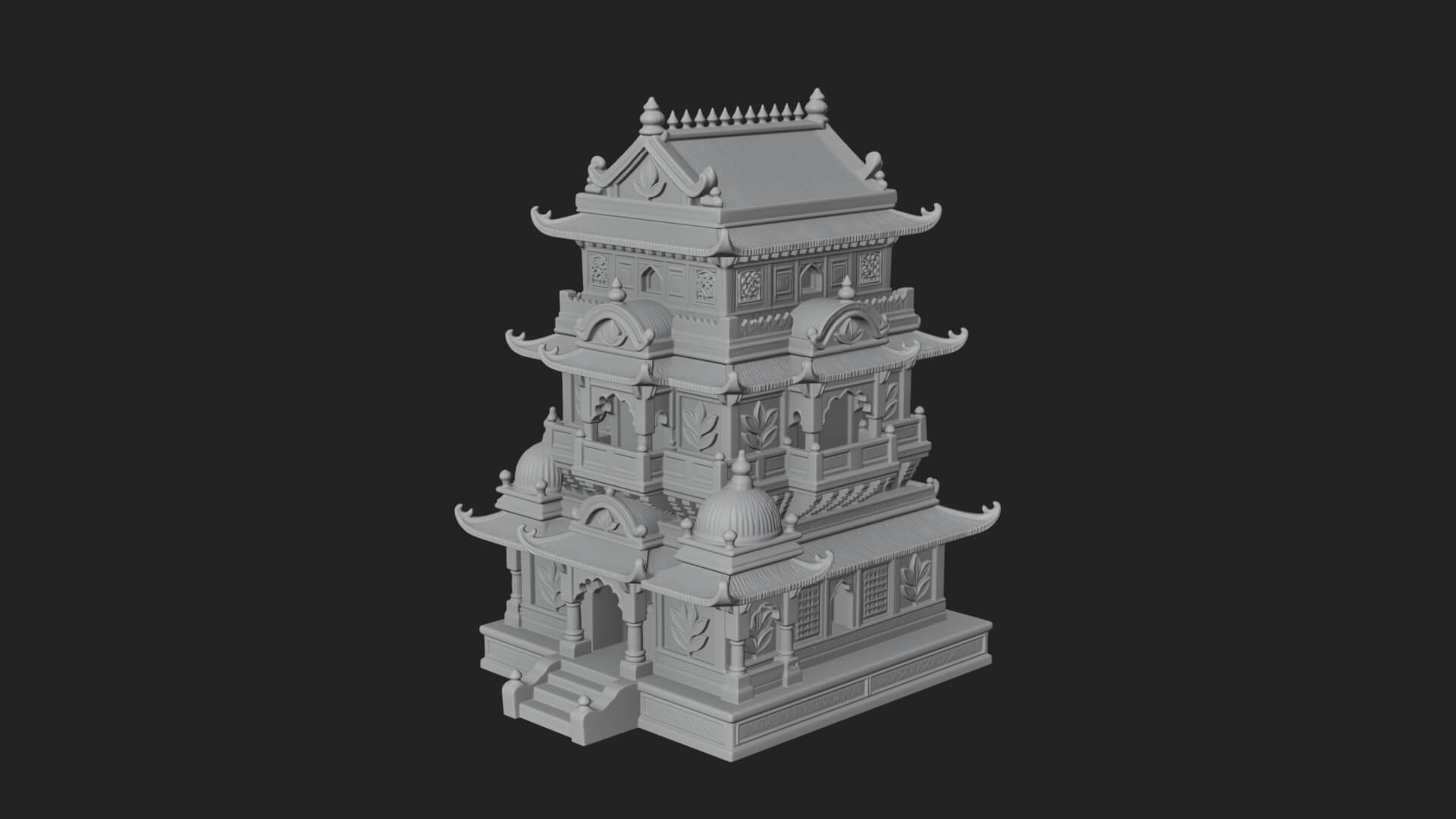 Domed Pagoda Tower Design 3 3D Print Model 3D Model