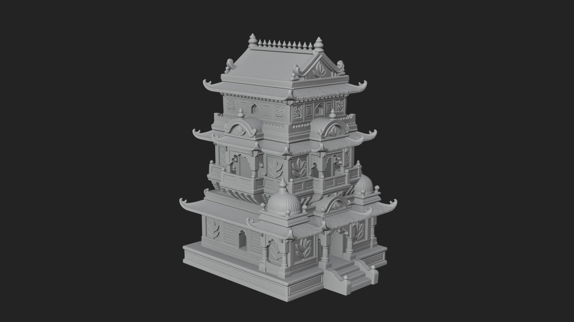 Domed Pagoda Tower Design 3 3D Print Model 3D Model