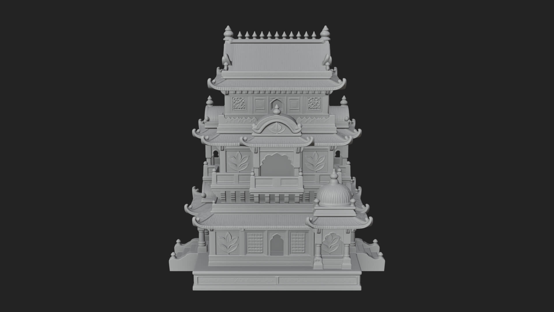 Domed Pagoda Tower Design 3 3D Print Model 3D Model