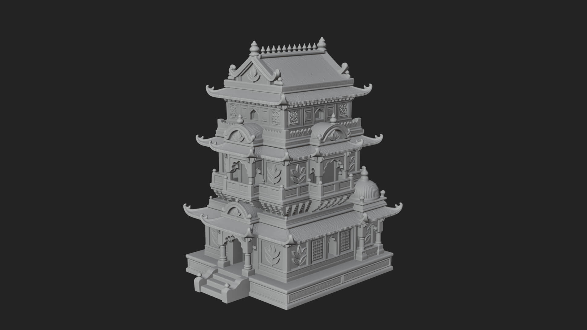 Domed Pagoda Tower Design 3 3D Print Model 3D Model