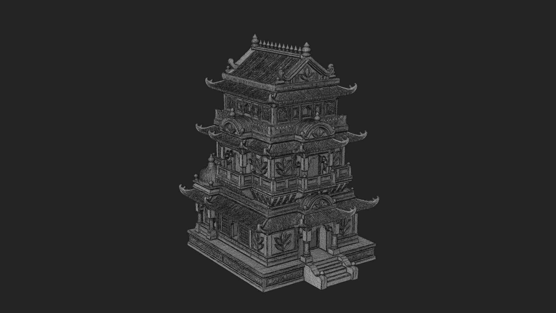 Domed Pagoda Tower Design 3 3D Print Model 3D Model