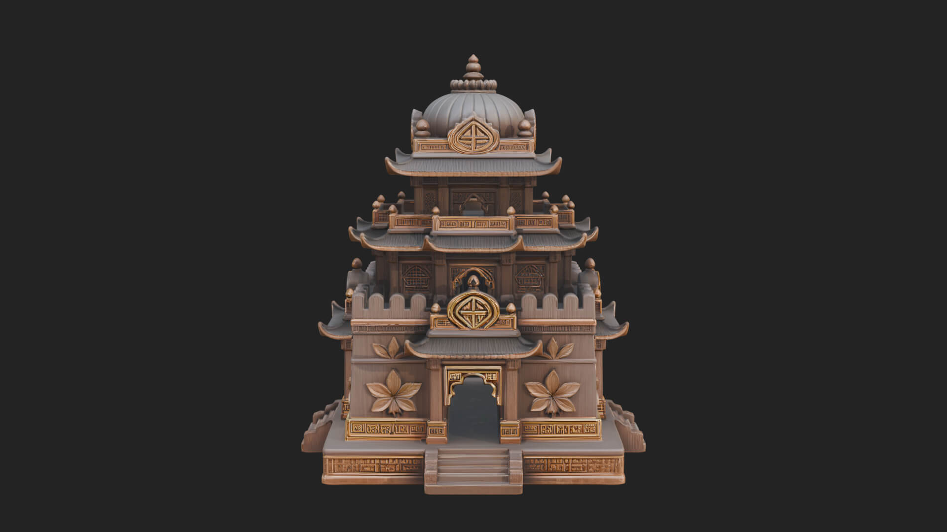 Domed Pagoda Tower Design 4 3D Print Model 3D Model