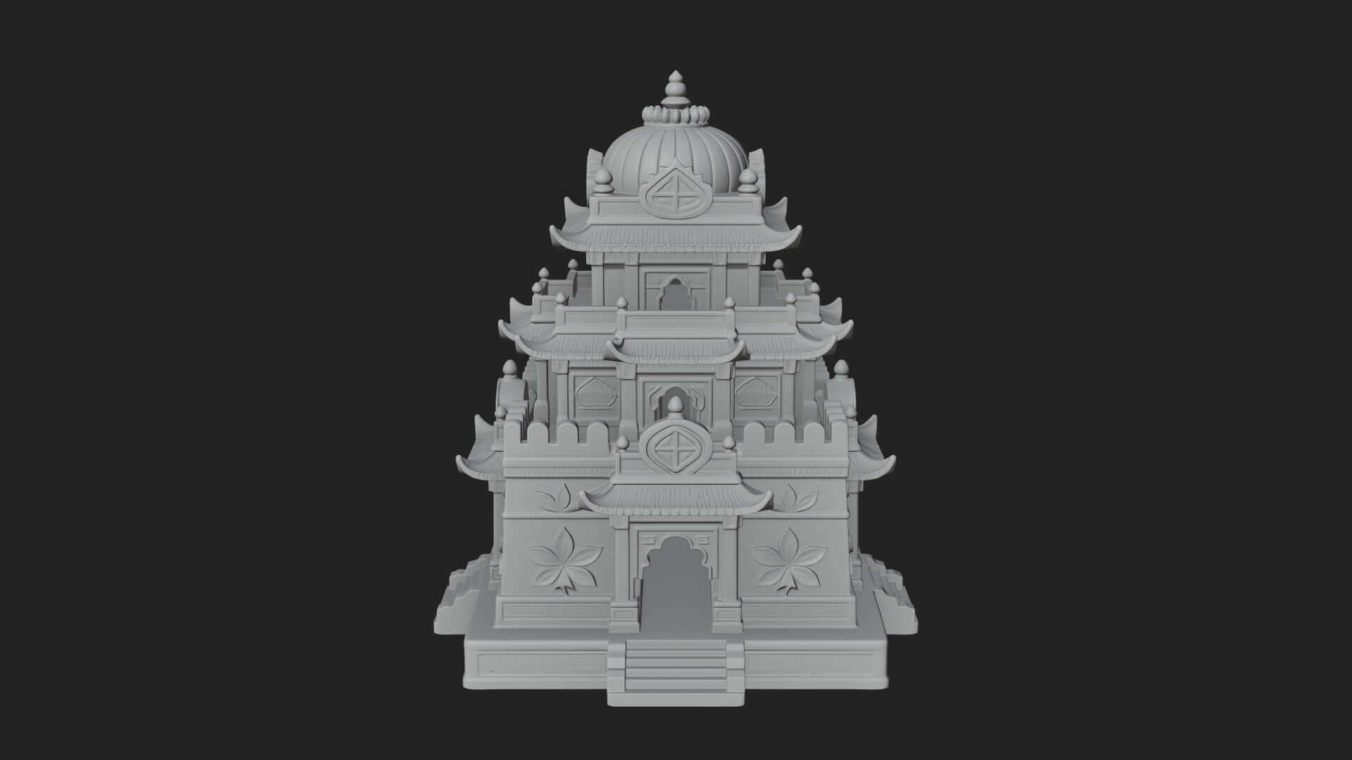 Domed Pagoda Tower Design 4 3D Print Model 3D Model