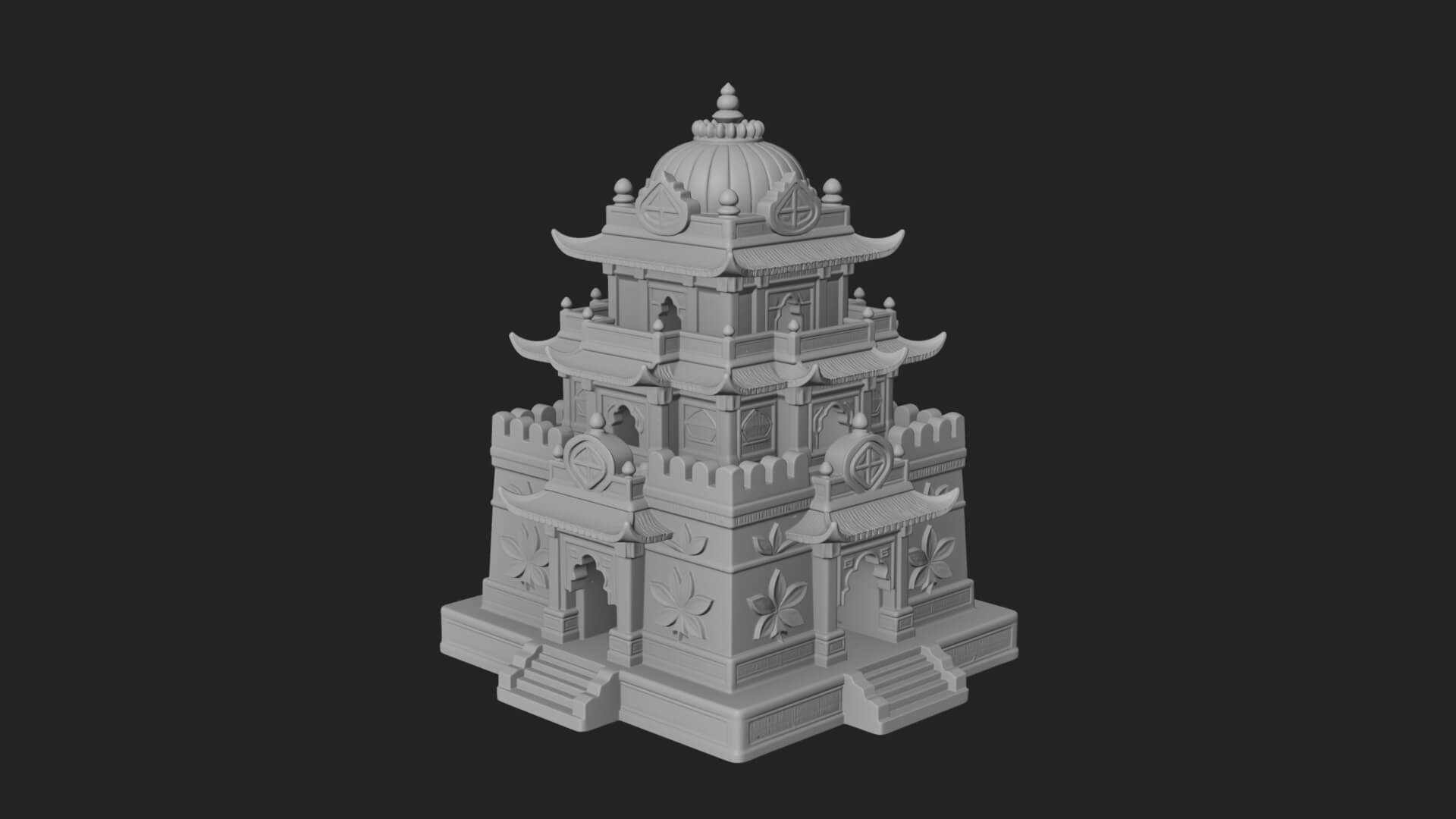 Domed Pagoda Tower Design 4 3D Print Model 3D Model