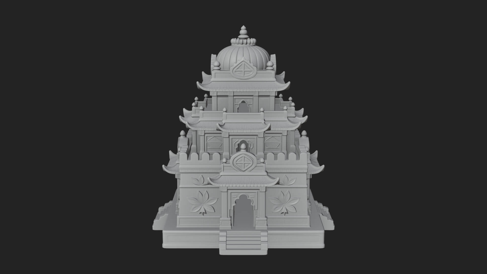 Domed Pagoda Tower Design 4 3D Print Model 3D Model