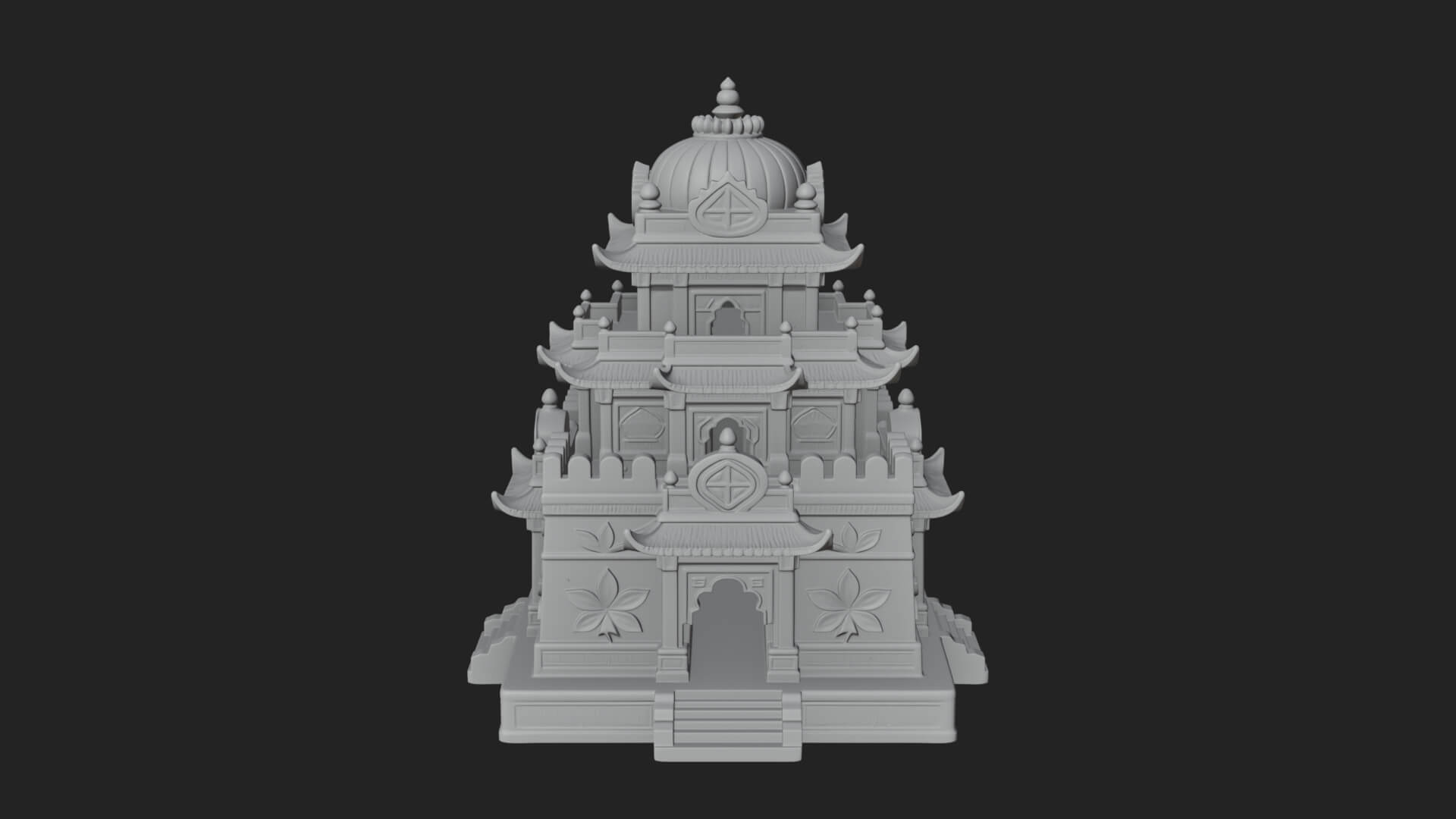 Domed Pagoda Tower Design 4 3D Print Model 3D Model