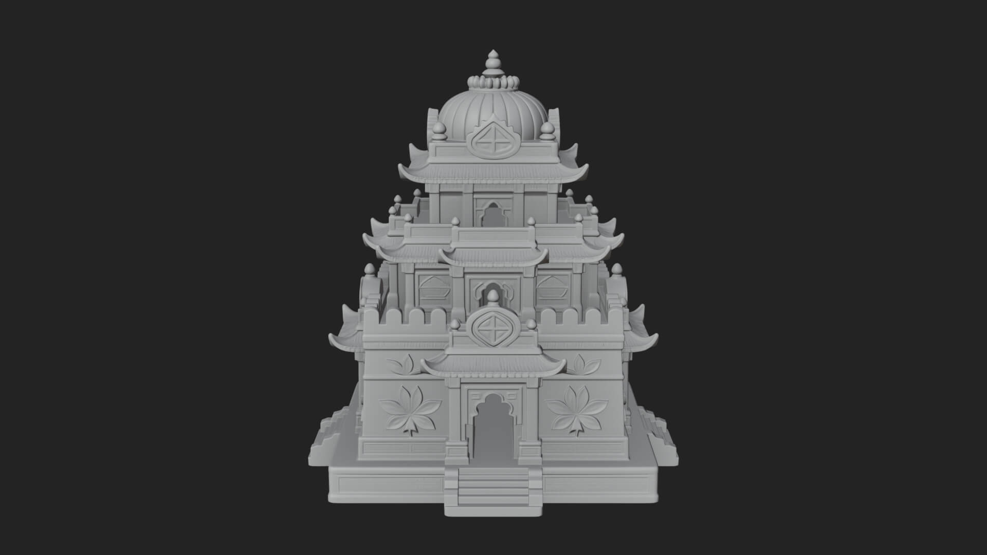 Domed Pagoda Tower Design 4 3D Print Model 3D Model
