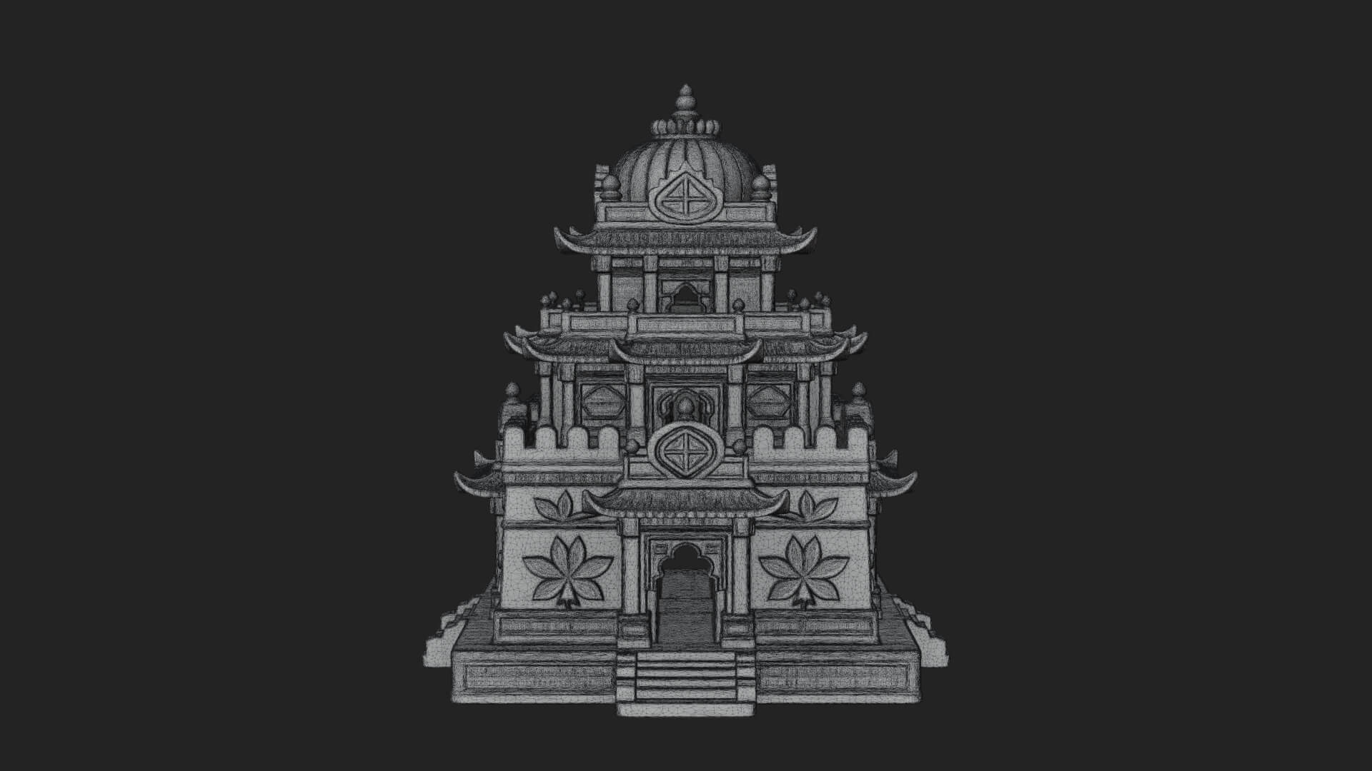 Domed Pagoda Tower Design 4 3D Print Model 3D Model