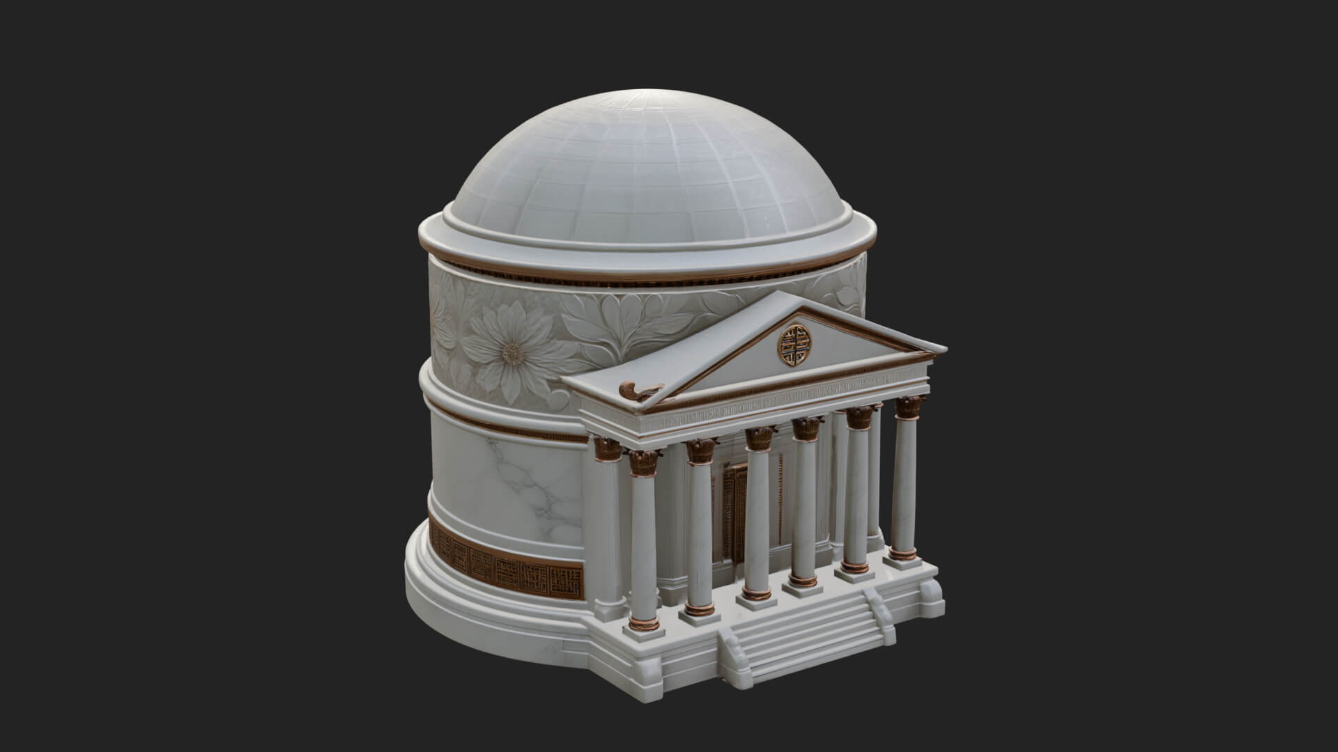 Domed Rotunda Temple Design 1 3D Print Model 3D Model