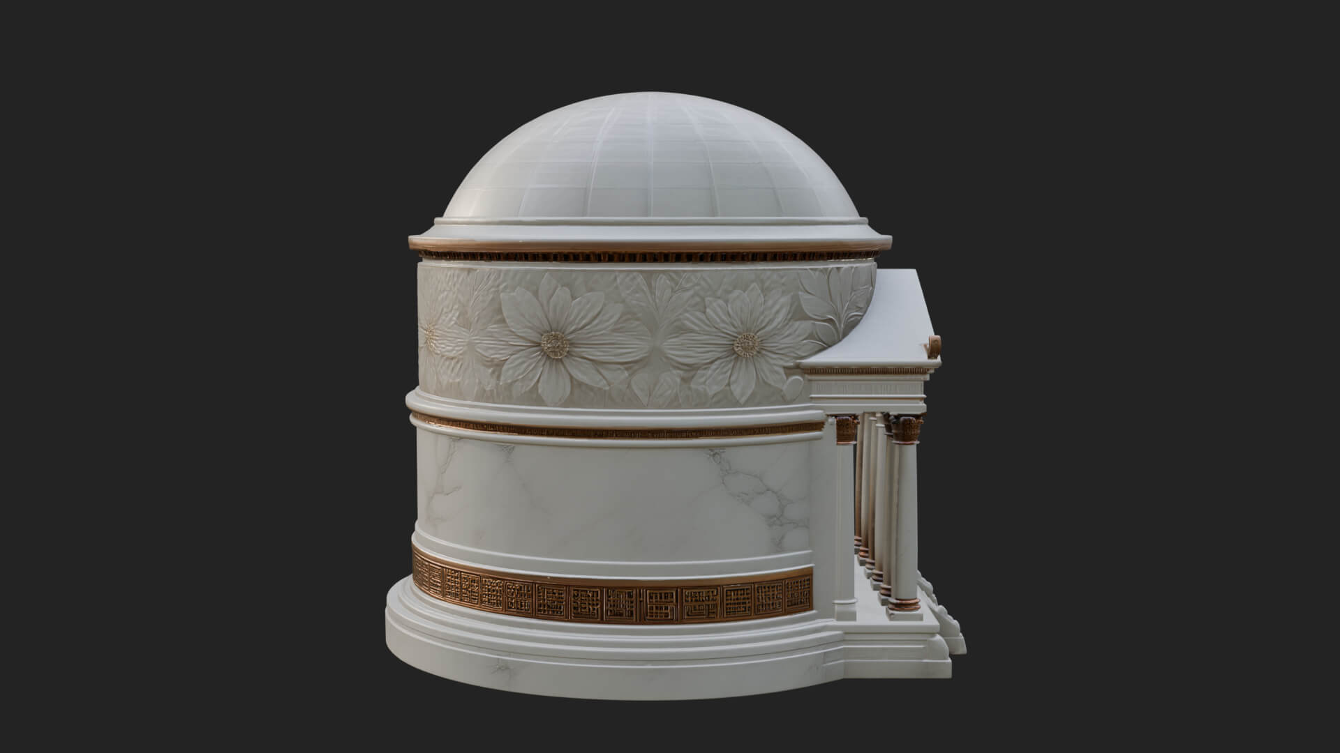 Domed Rotunda Temple Design 1 3D Print Model 3D Model