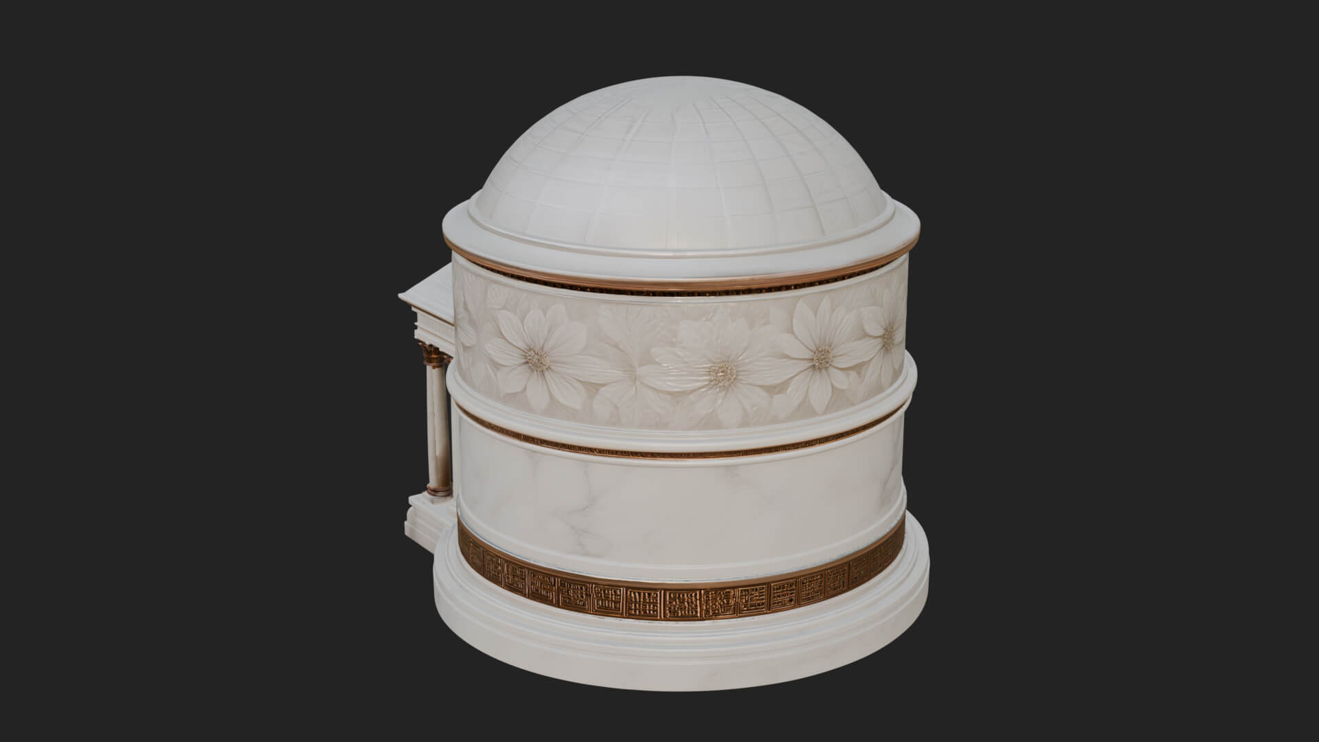 Domed Rotunda Temple Design 1 3D Print Model 3D Model