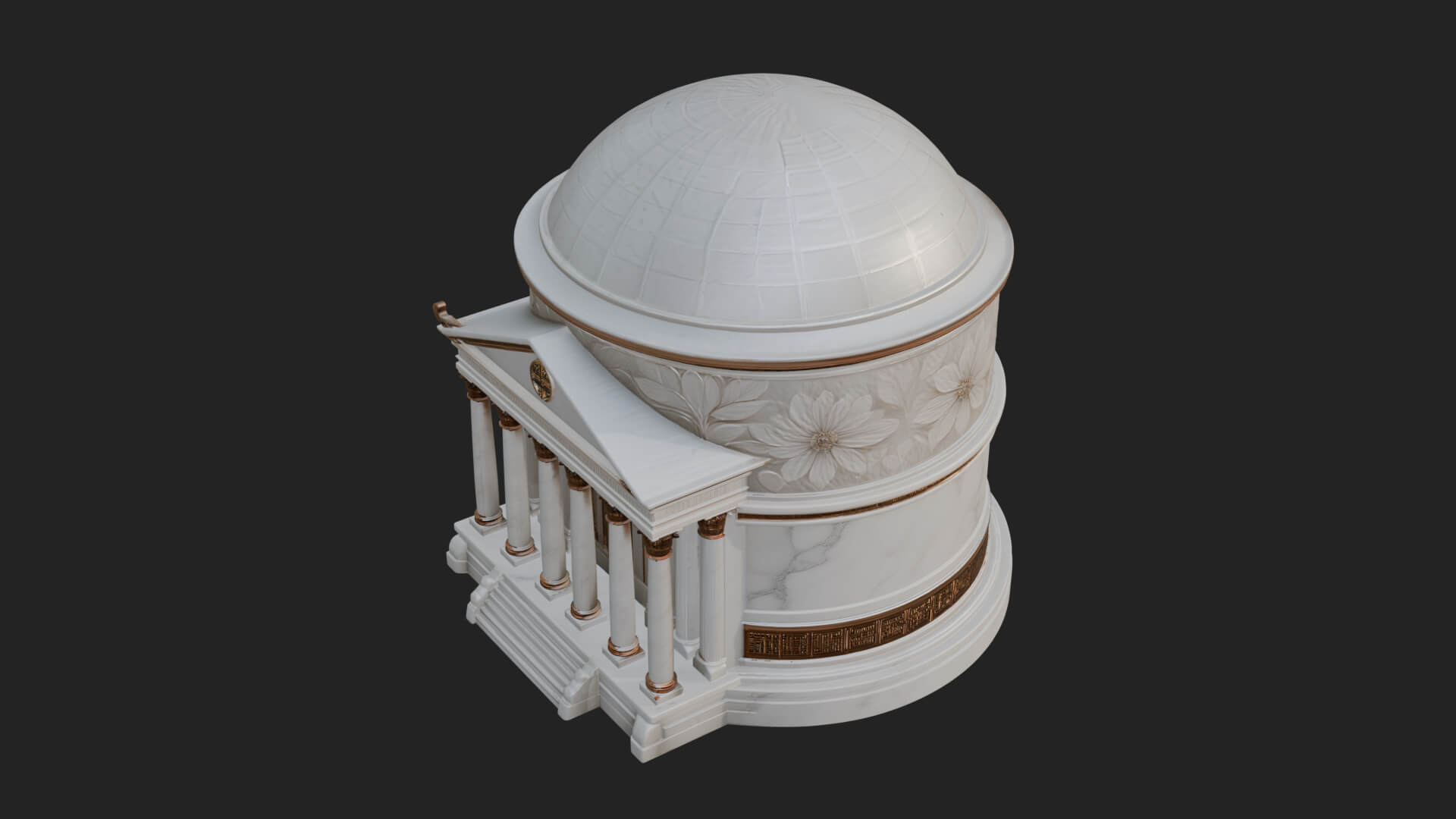 Domed Rotunda Temple Design 1 3D Print Model 3D Model