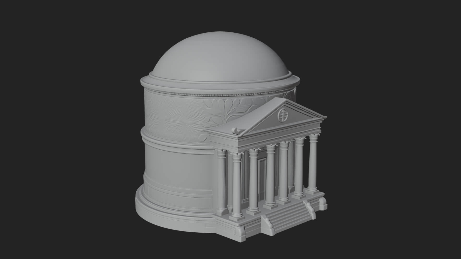 Domed Rotunda Temple Design 1 3D Print Model 3D Model