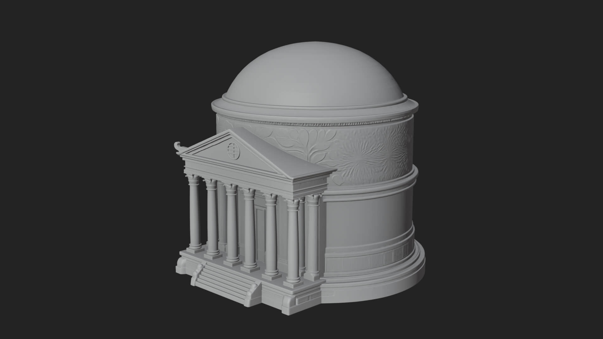 Domed Rotunda Temple Design 1 3D Print Model 3D Model