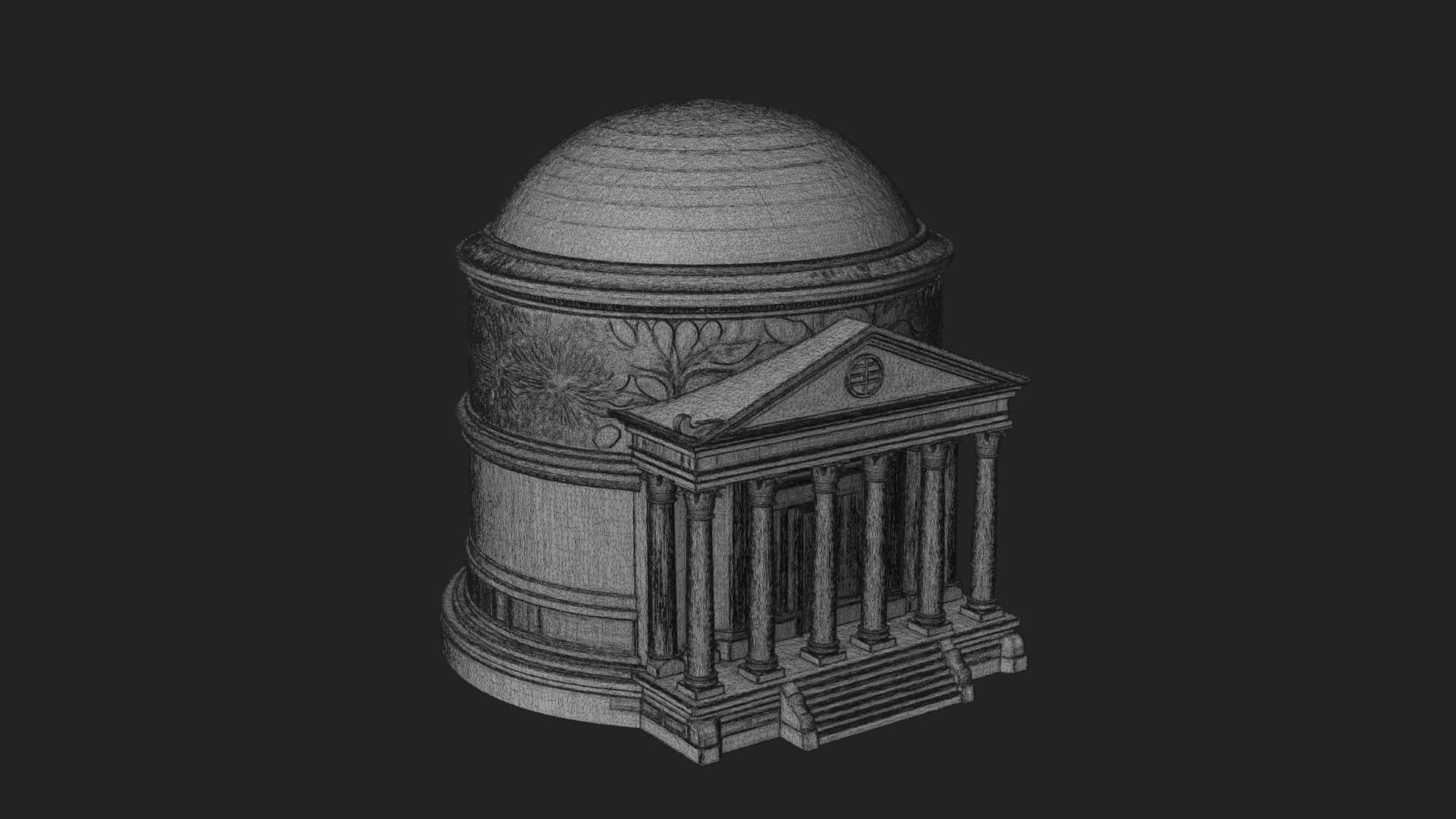 Domed Rotunda Temple Design 1 3D Print Model 3D Model