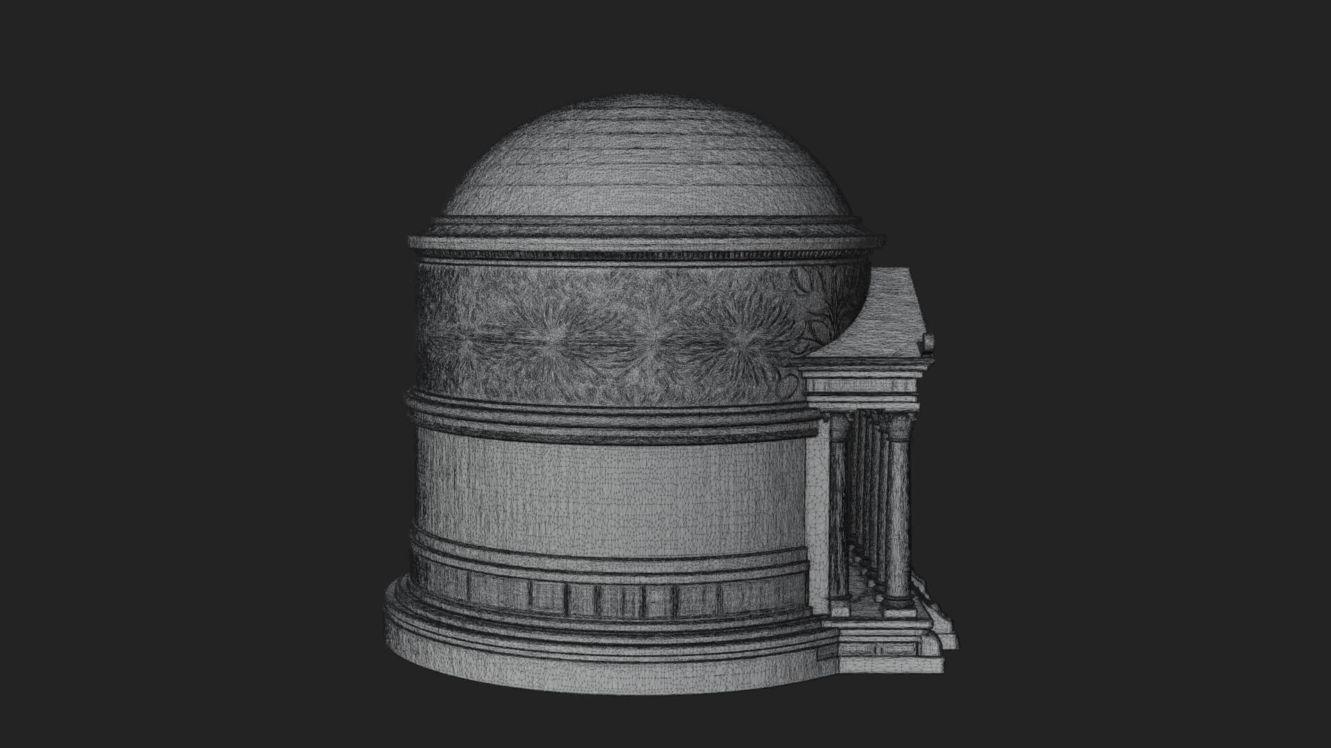 Domed Rotunda Temple Design 1 3D Print Model 3D Model